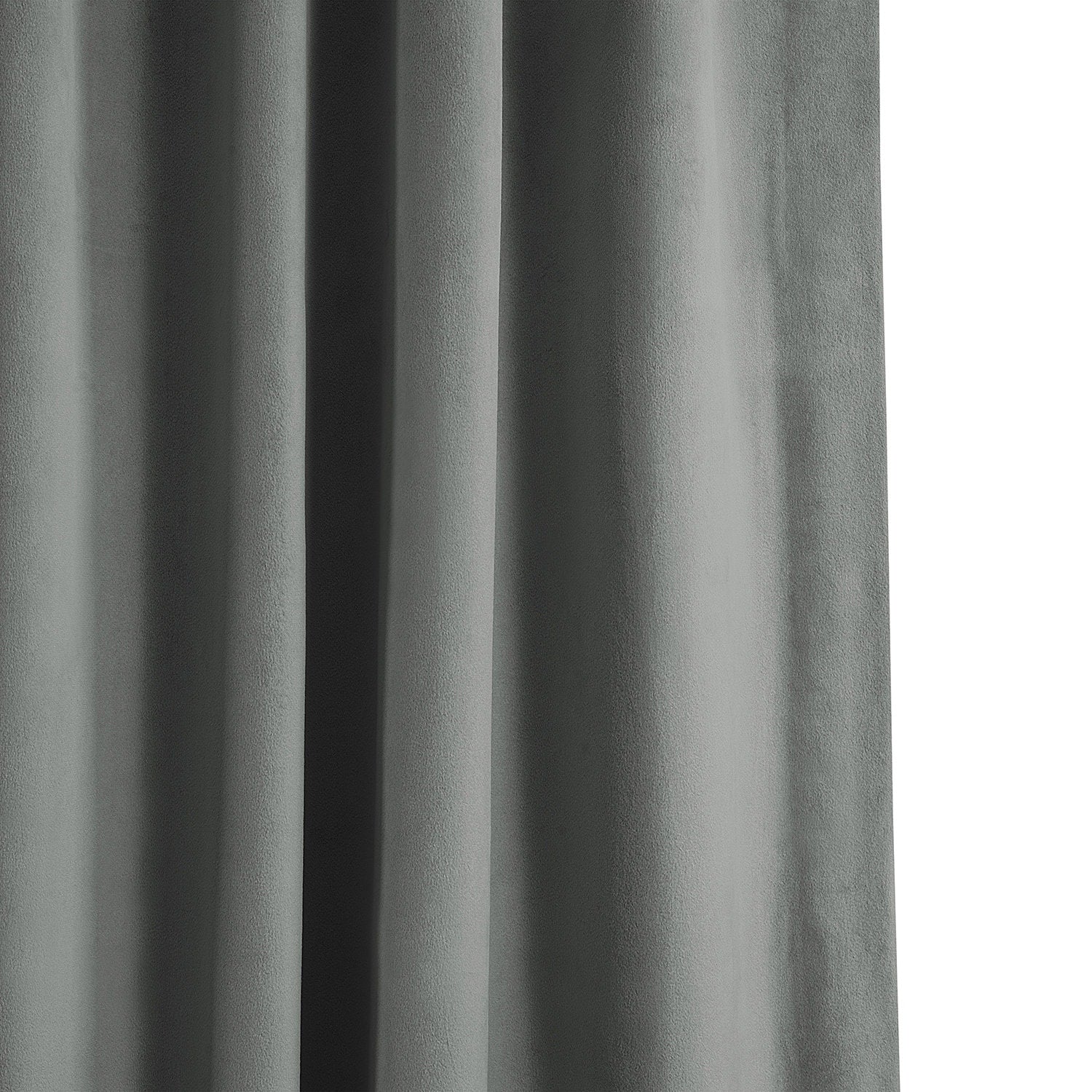 Exclusive Fabrics Signature Silver Grey Blackout Velvet Curtain Panel