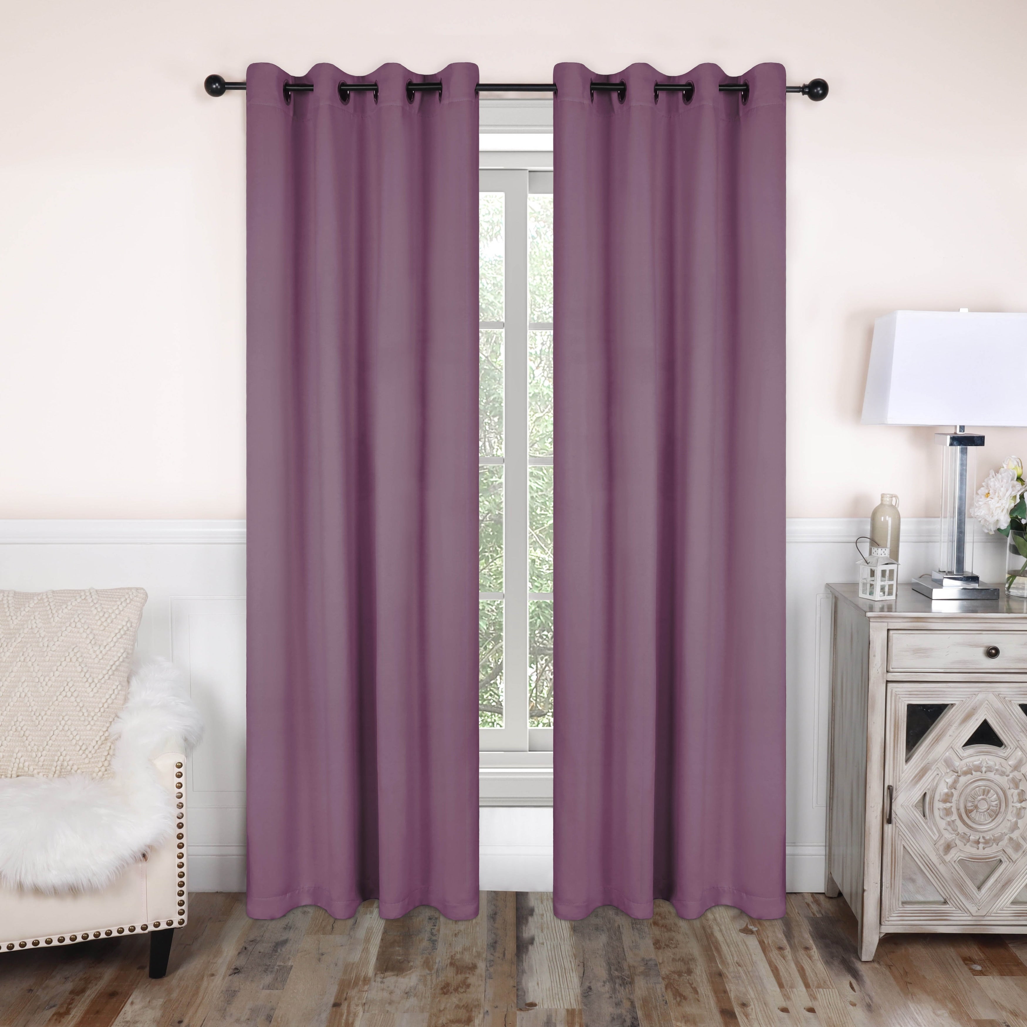 Superior Modern Solid Room Darkening Blackout Curtains, Rod Pocket