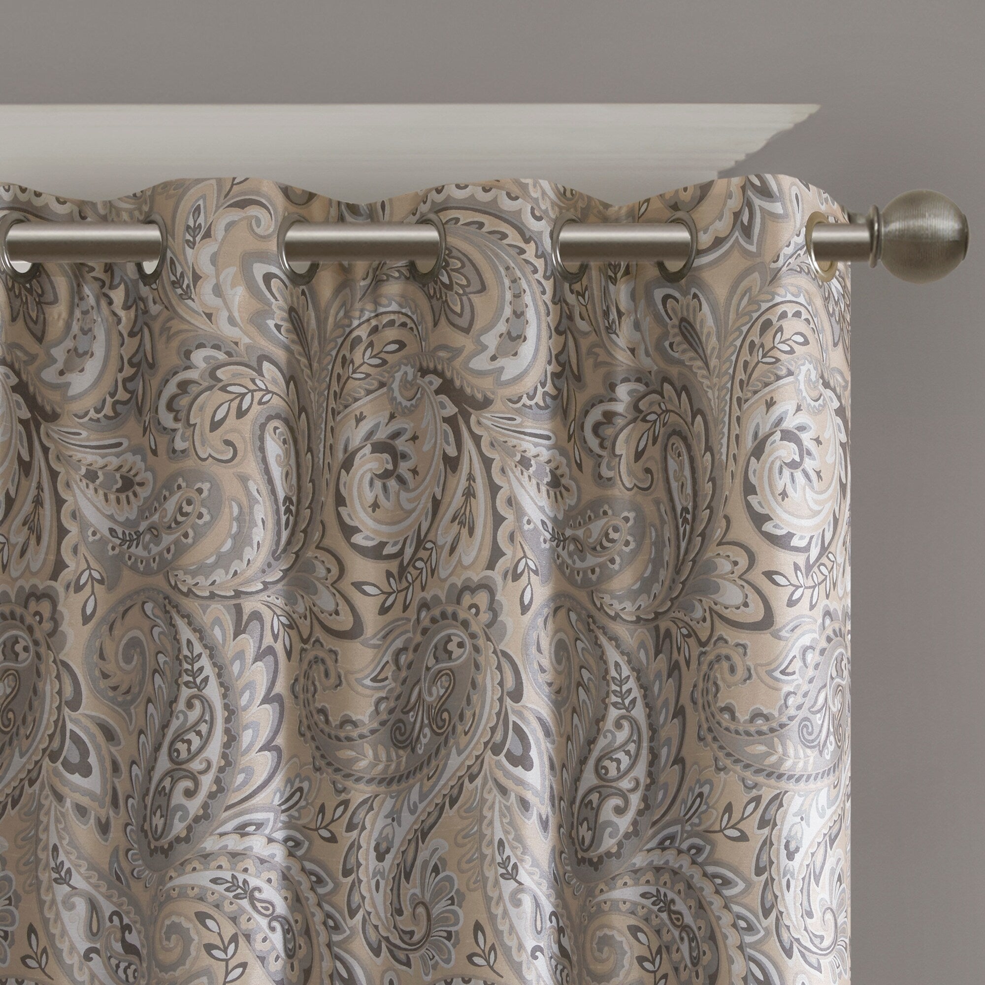 SunSmart Dahlia Paisley Printed Total Blackout Single Window Curtain Panel