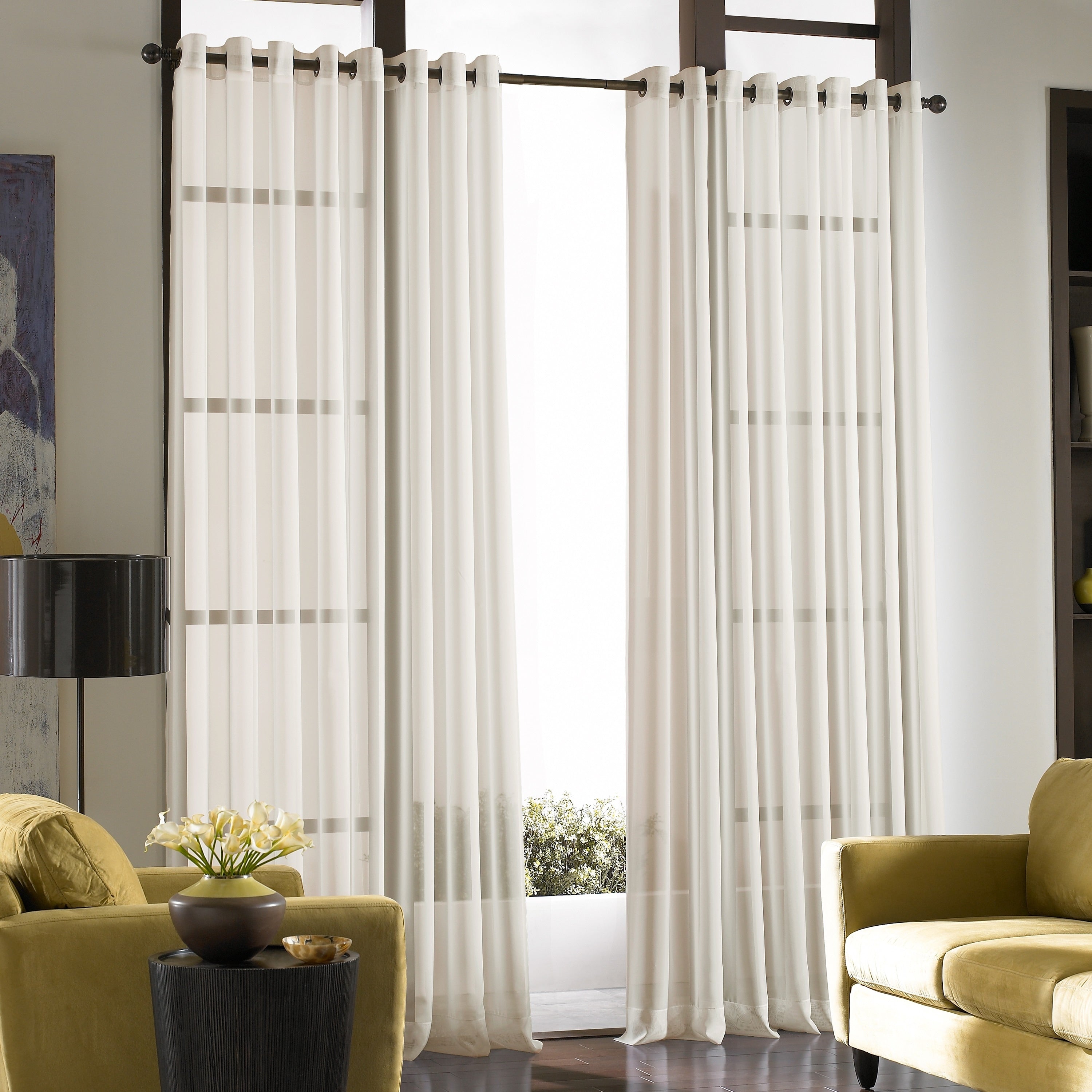 Curtainworks Solid Soho Sheer Grommet Single Curtain Panel