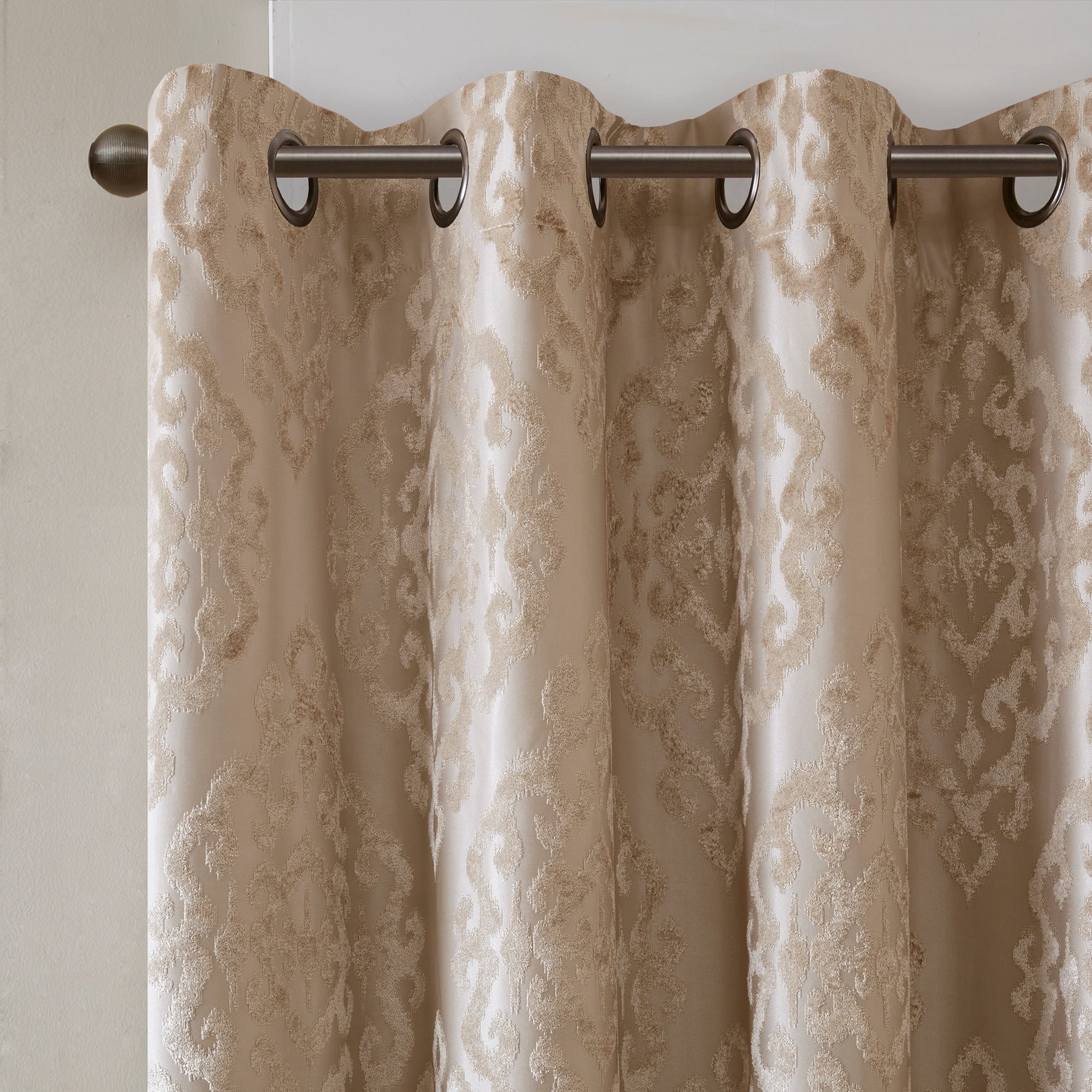 SunSmart Mirage Knitted Jacquard Total Blackout Grommet Window Curtain Panel