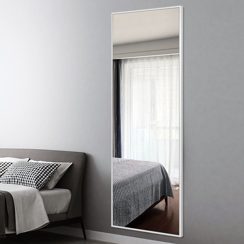 Aluminum Alloy Matte Frame Floor Mirror Dressing Hanging Mirror