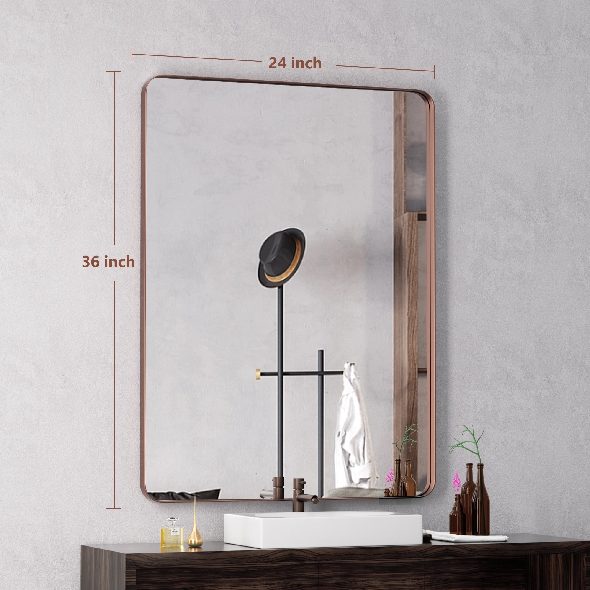 Stainless Steel Rectangular Mirror, Bathroom Mirror, Dressing Mirror, Wall Mirror, Decorative Mirror