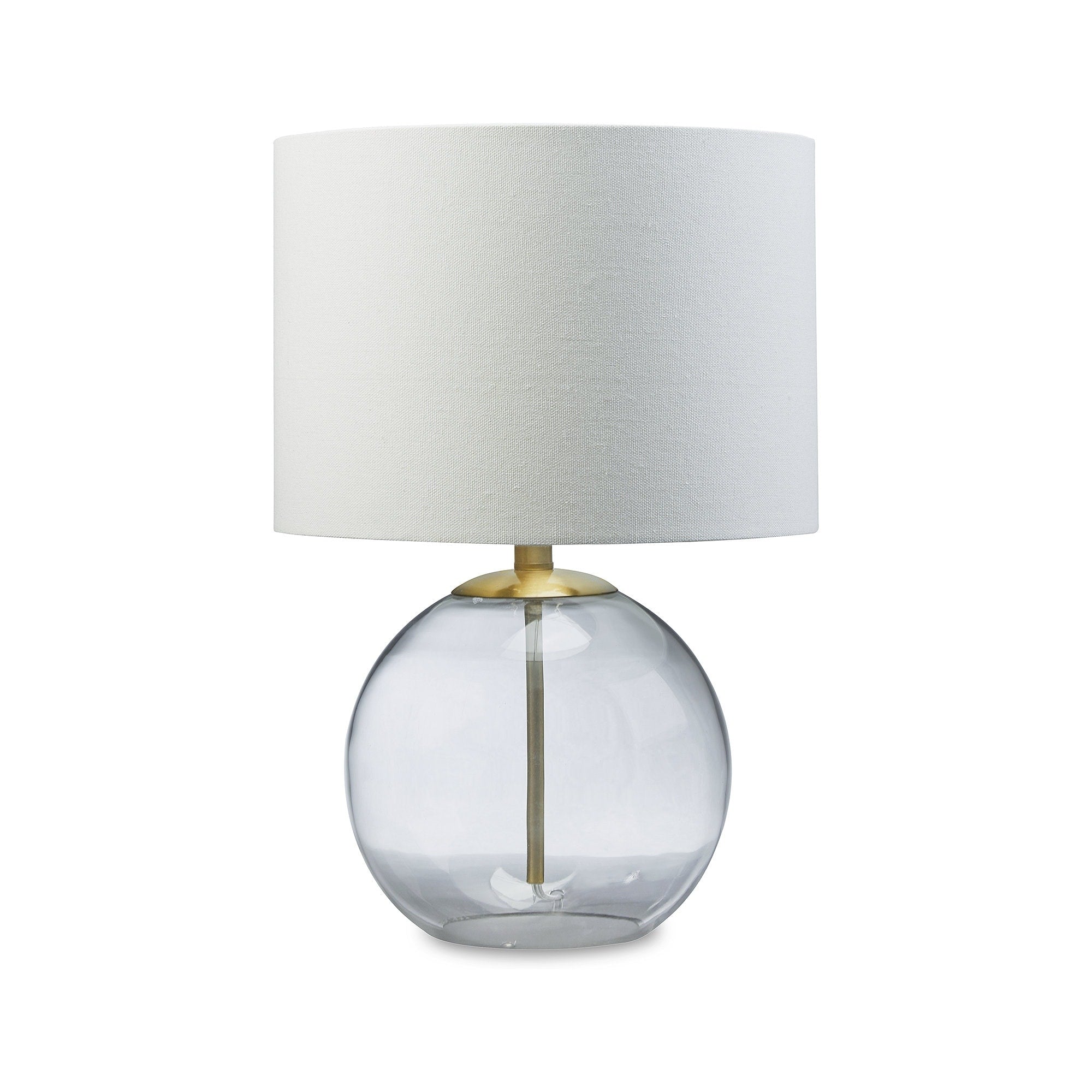 Ashley Furniture Samder Clear & Brass Glass Table Lamp - 14W x 14D x 21H