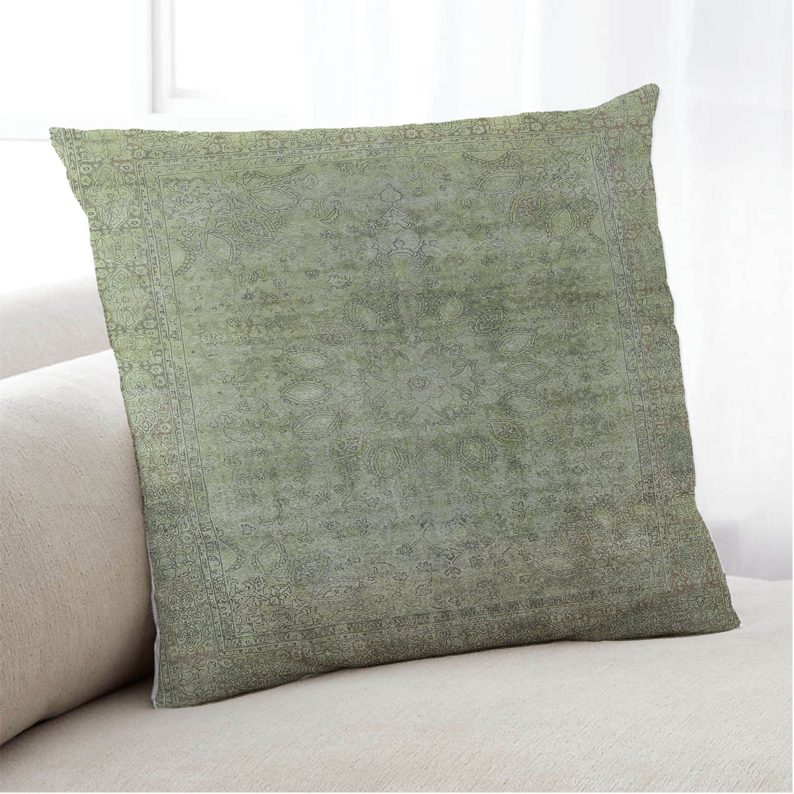 Ahgly Company Mid-Century Modern Green Throw Pillow