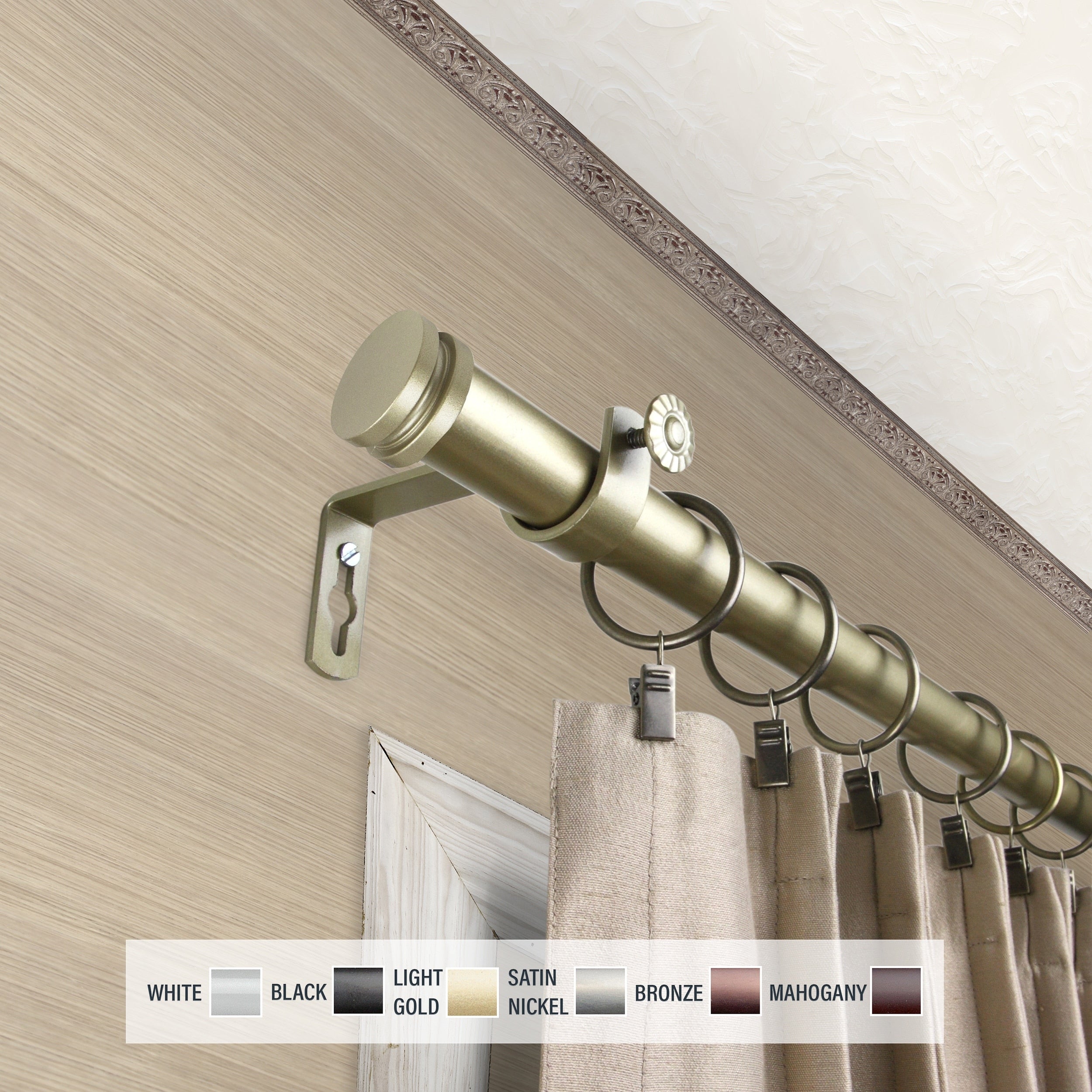 InStyleDesign Pita 1 inch Diameter Adjustable Curtain Rod