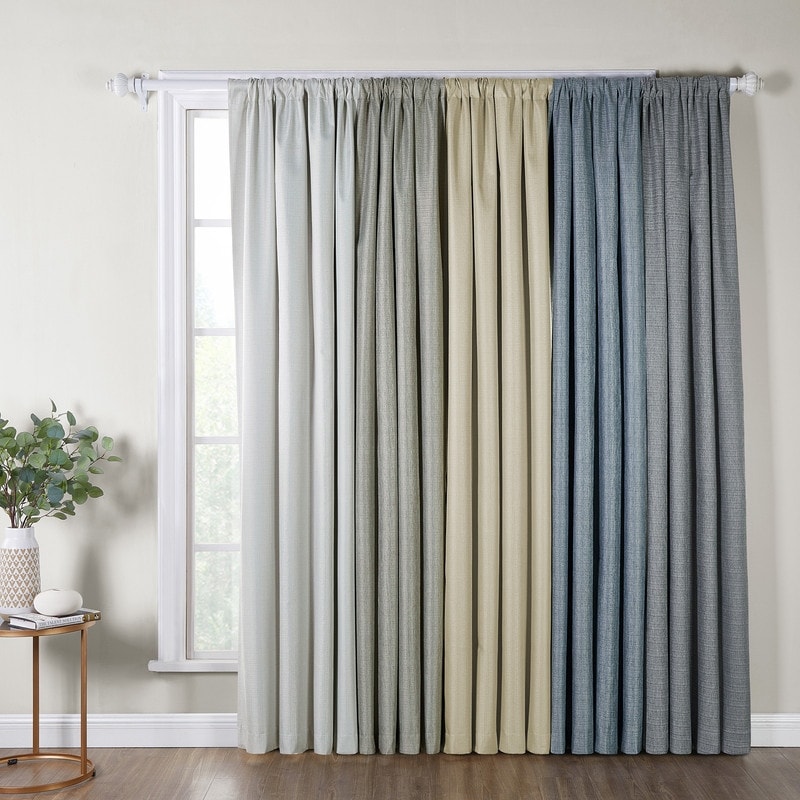 B.Smith Recycled Textured Total Blackout Curtain, 2 Panels