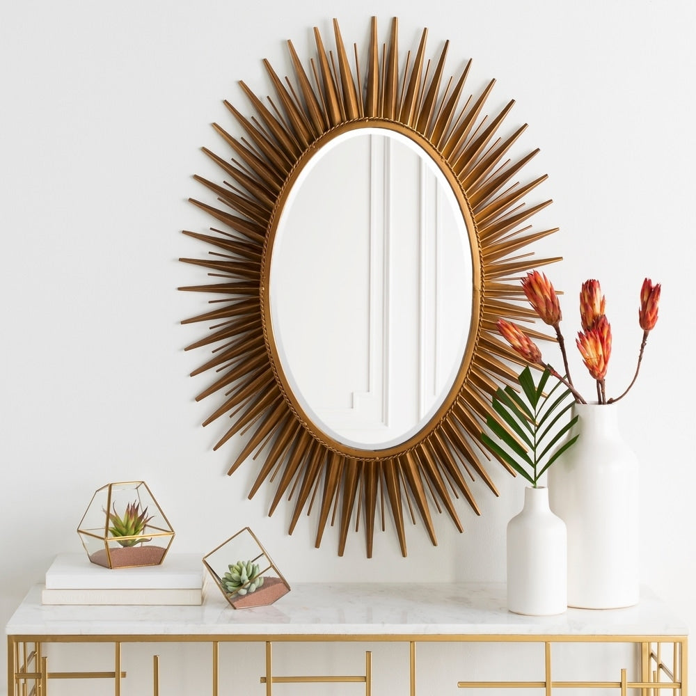 Haley Sunburst Oval Accent Mirror - 30 x 42