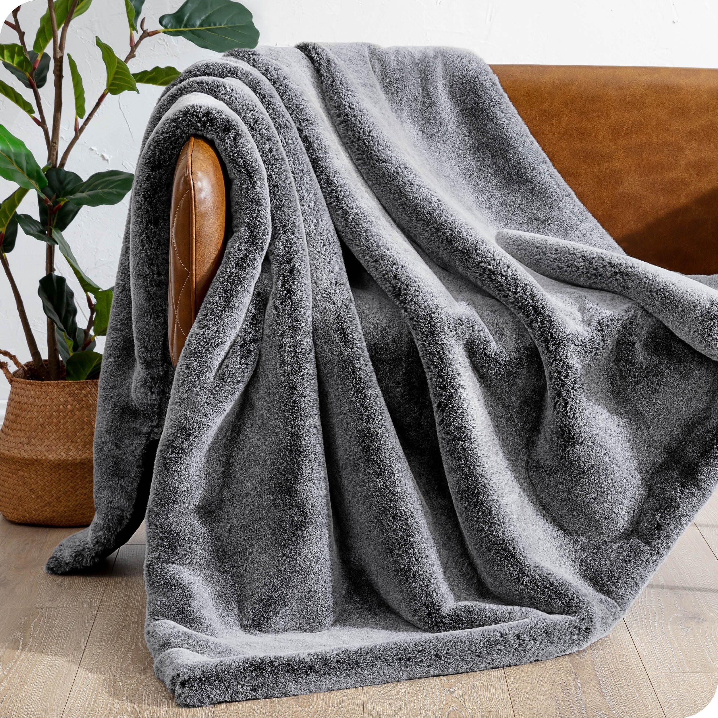 Bare Home Faux Fur Blanket - Ultra-Soft Blanket - Luxurious Fuzzy Warm