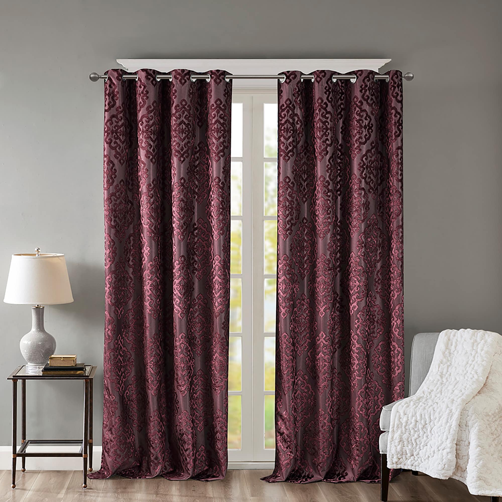 SunSmart Mirage Knitted Jacquard Total Blackout Grommet Window Curtain Panel