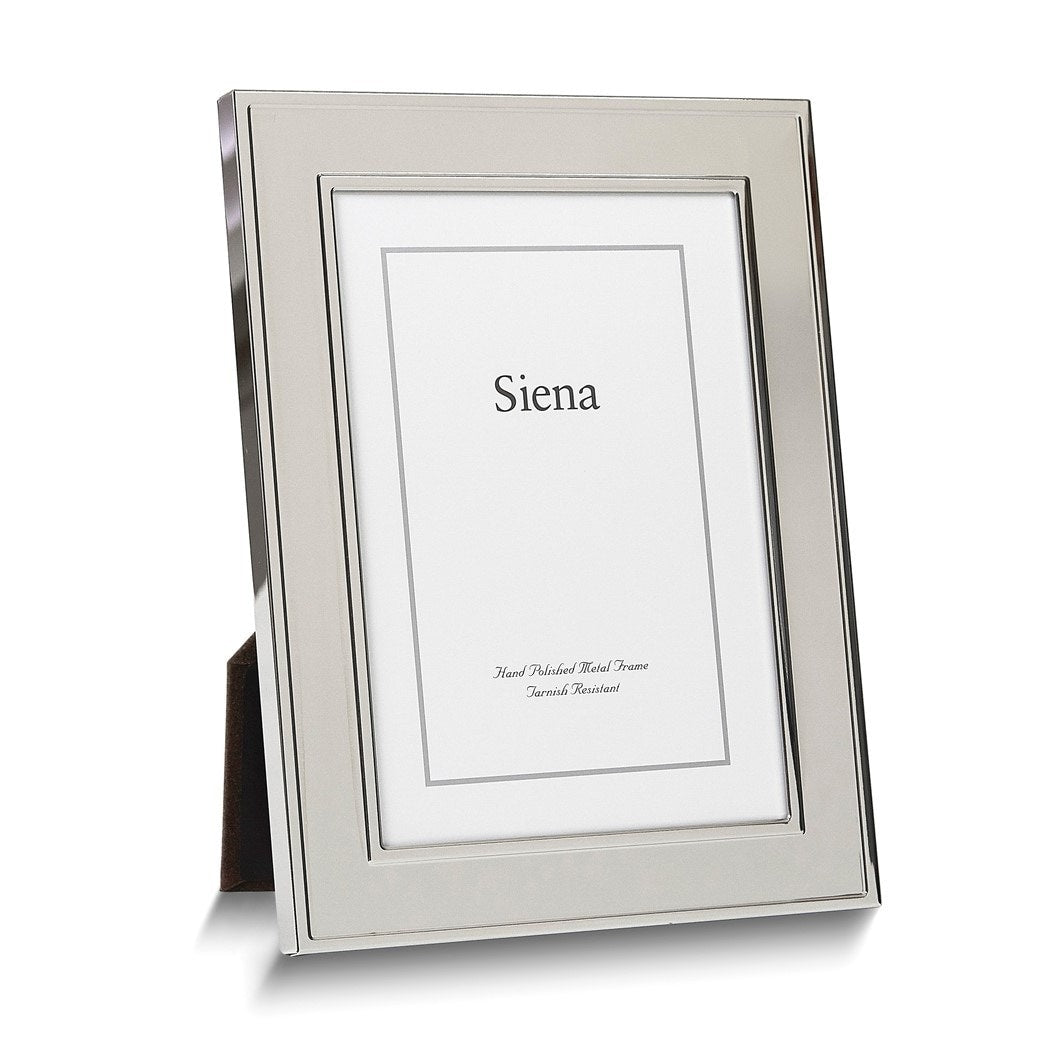 Curata Bilaminate Sterling Silver Tarnish-Resistant Beveled Border 5x7 Photo Frame