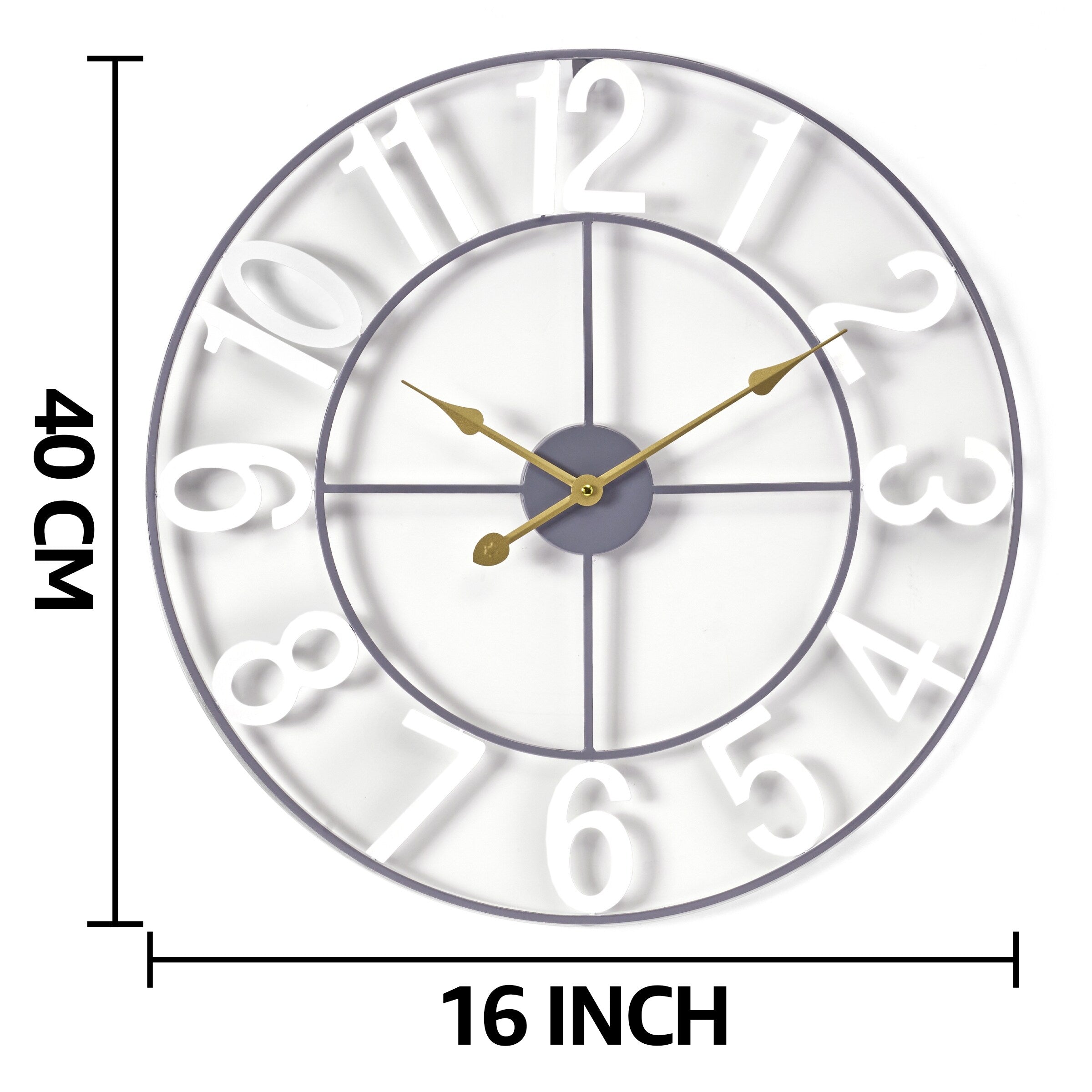 Sorbus Large 16 inch Decorative Round Analog Wall Clock Battery Operated With Numeral Style Design - 16