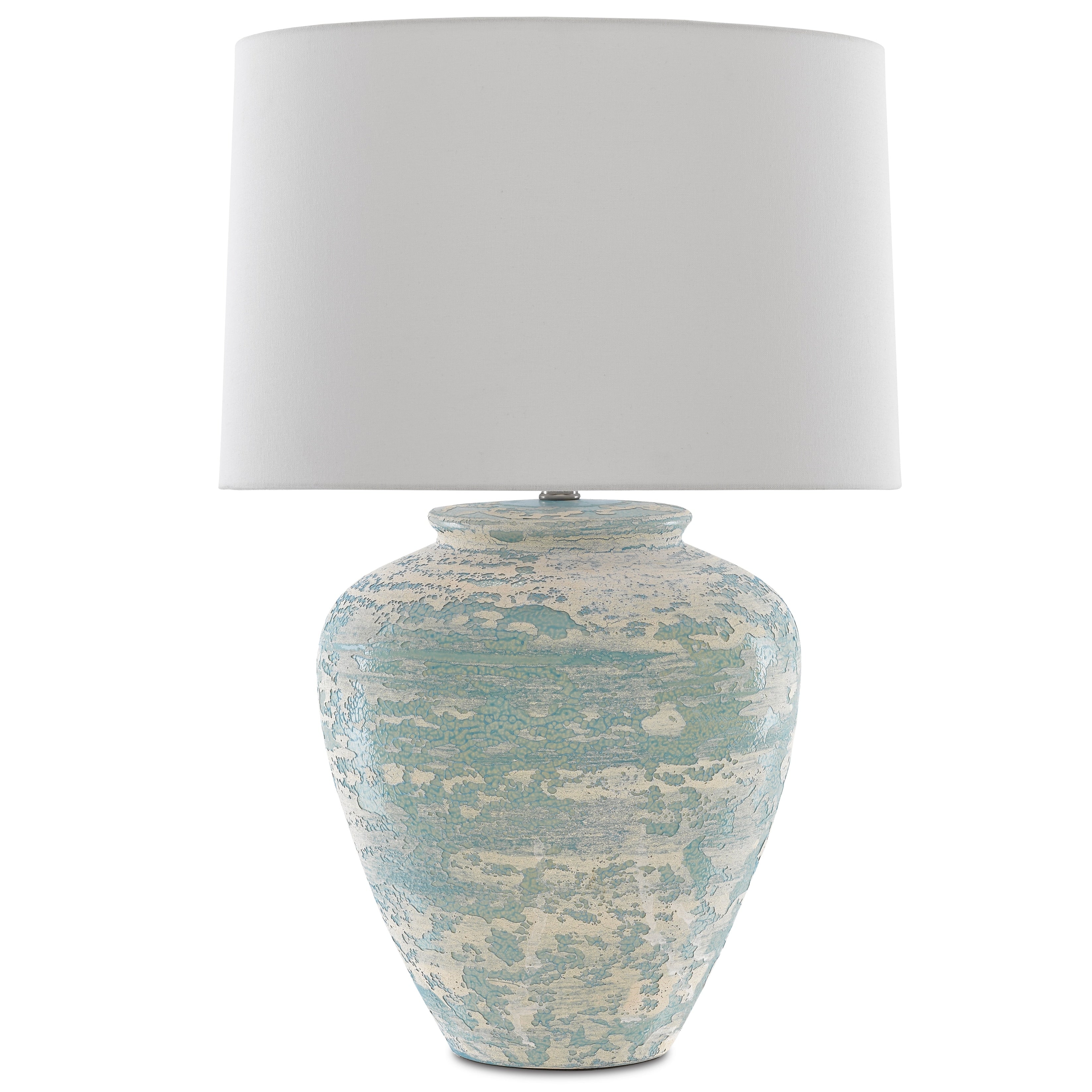 Currey & Company Mimi Aqua Table Lamp - 27.25h x 18dia