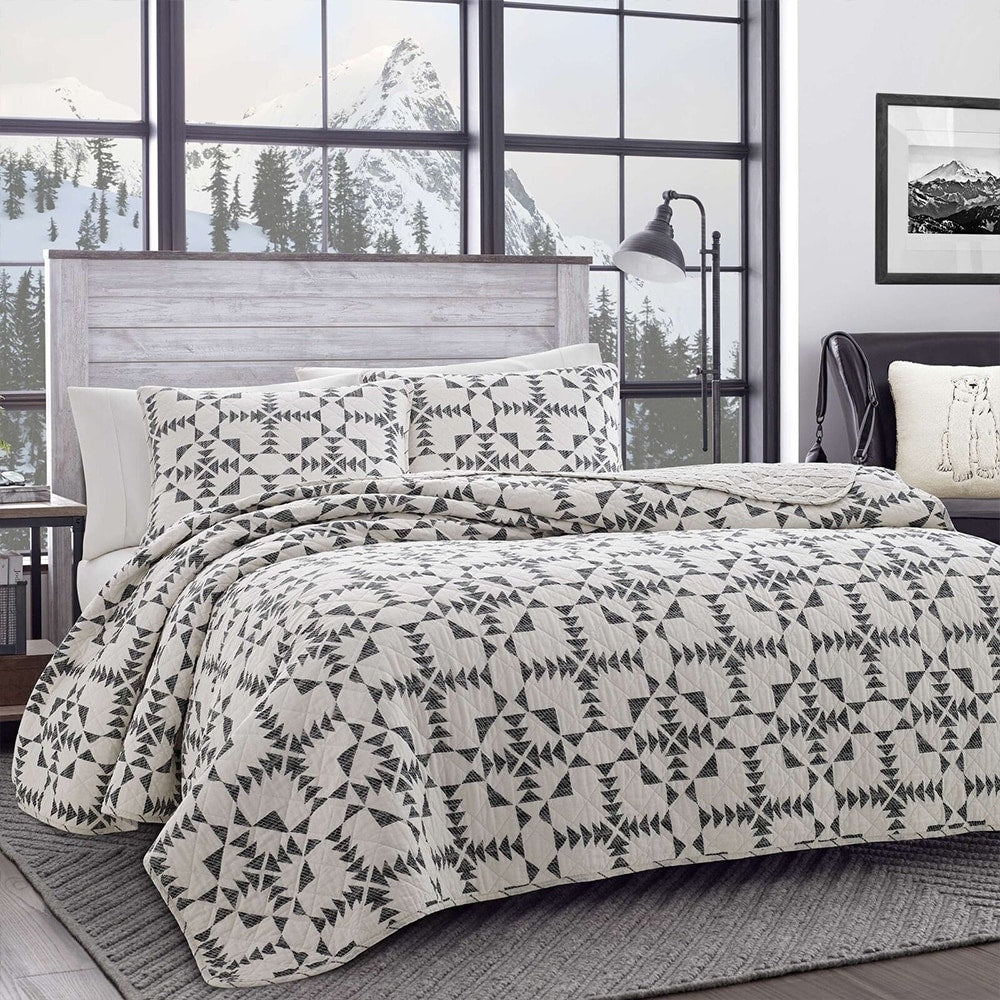 3pc King Quilt Set Cool Lightweight Soft Breathable Carbon