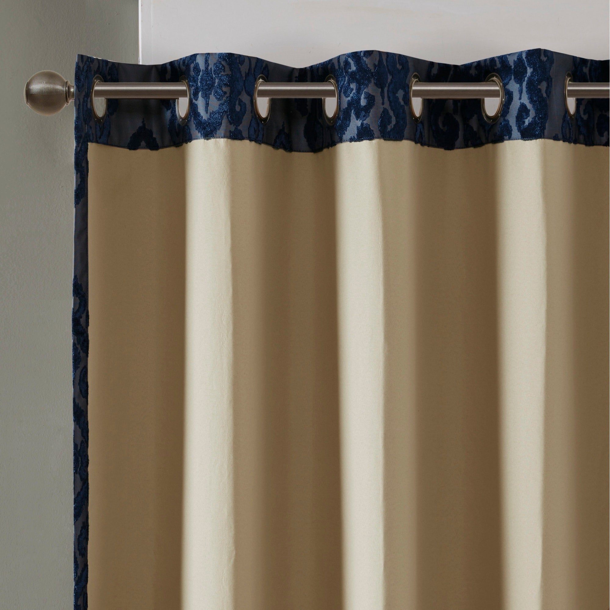 SunSmart Mirage Knitted Jacquard Total Blackout Grommet Window Curtain Panel