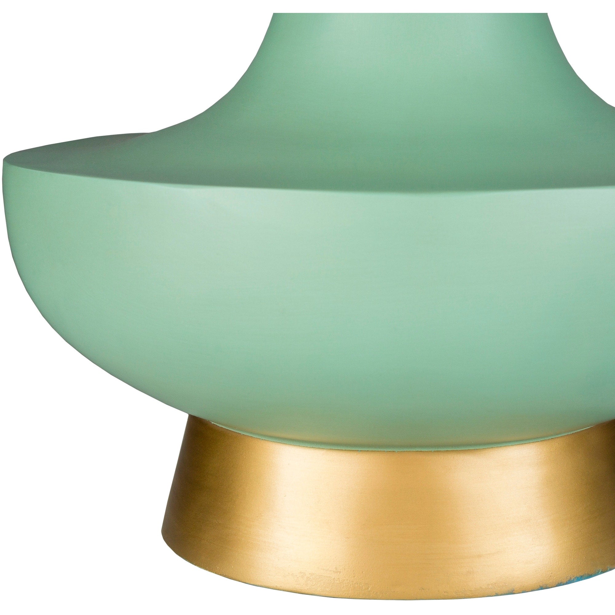 Livabliss Turquoise over Bronze Natural Shade Lamp