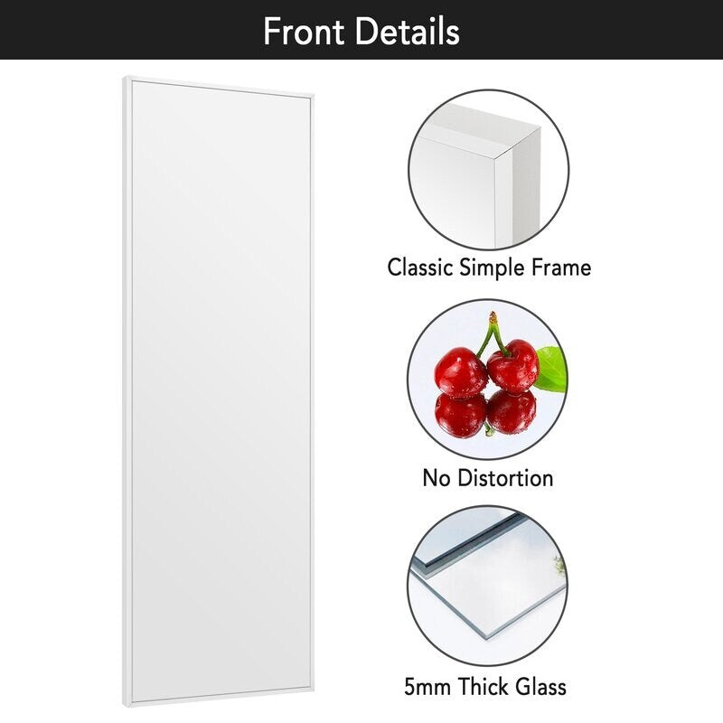 Aluminum Alloy Matte Frame Floor Mirror Dressing Hanging Mirror