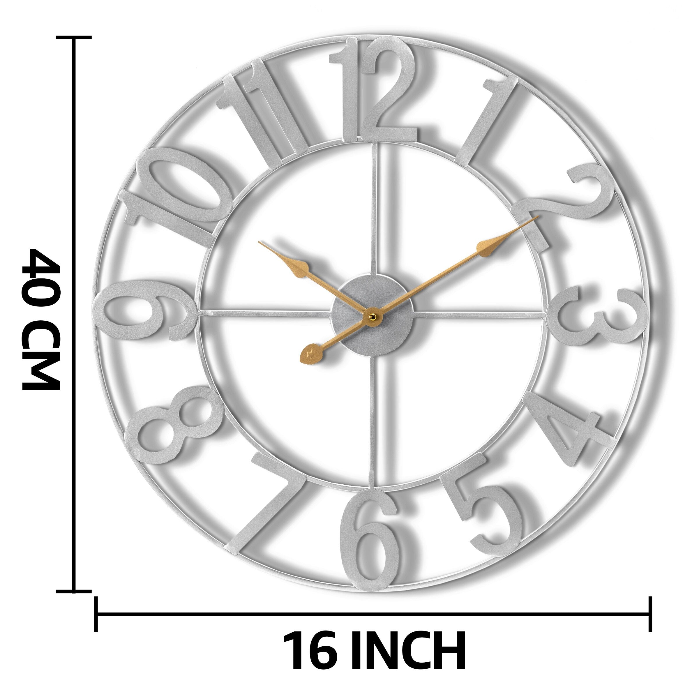 Sorbus Large 16 inch Decorative Round Analog Wall Clock Battery Operated With Numeral Style Design - 16