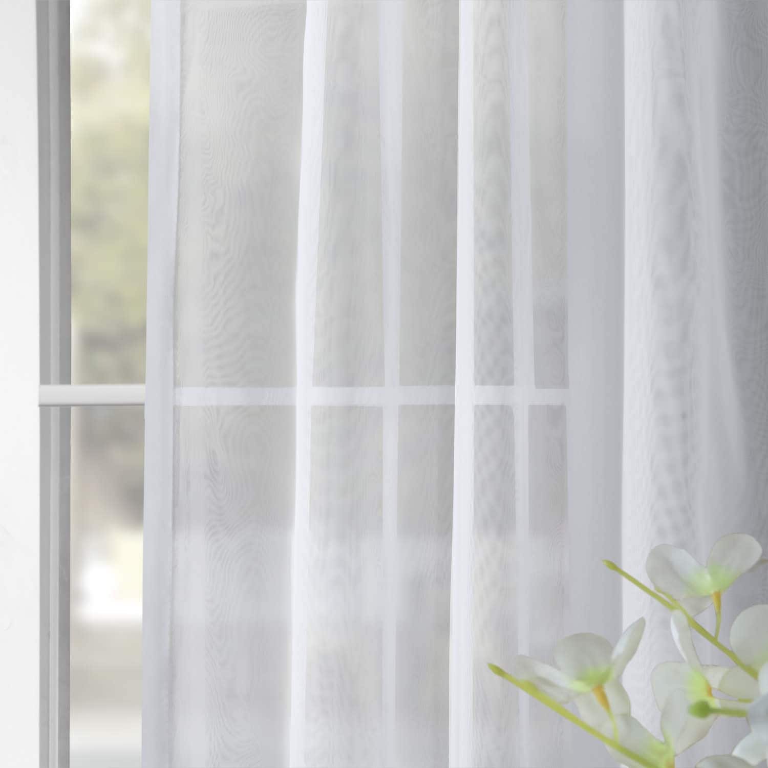 Exclusive Fabrics Signature White Double Layer Sheer Curtain Panel (1 Panel)