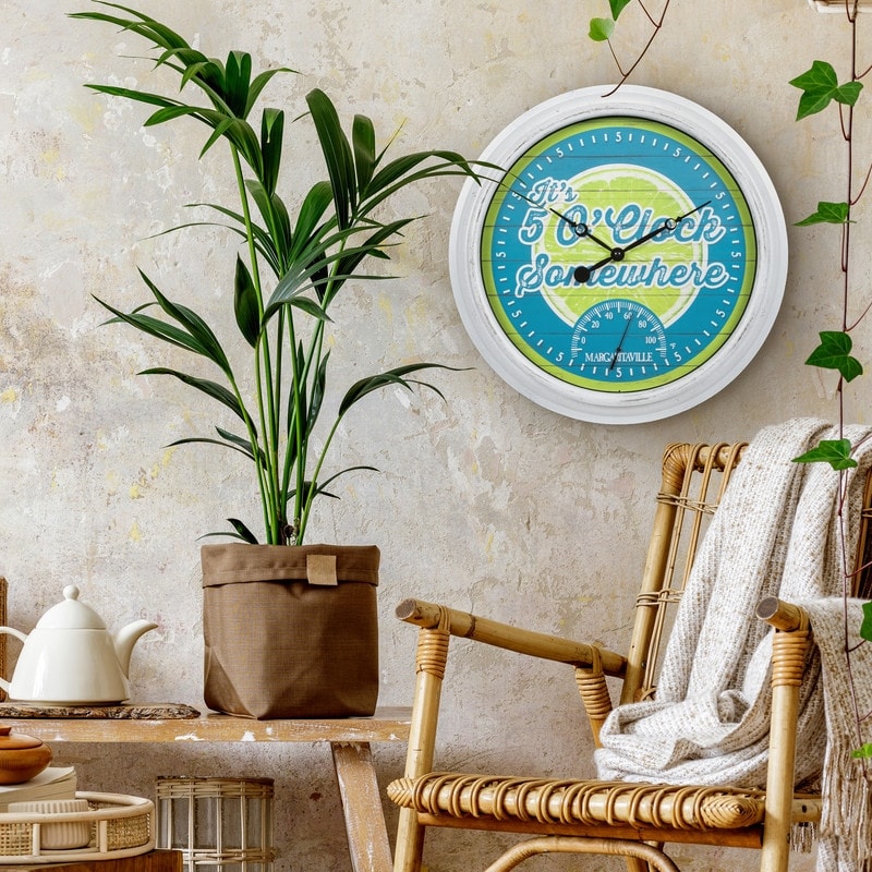 La Crosse 15.75 Margaritaville Outdoor Wall Clock w Temp