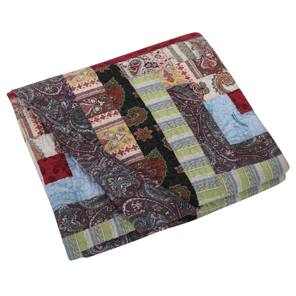 Greenland Home Fashions Colorado Lodge 100% Cotton Authentic Patchwork Reversible Throw Quilt