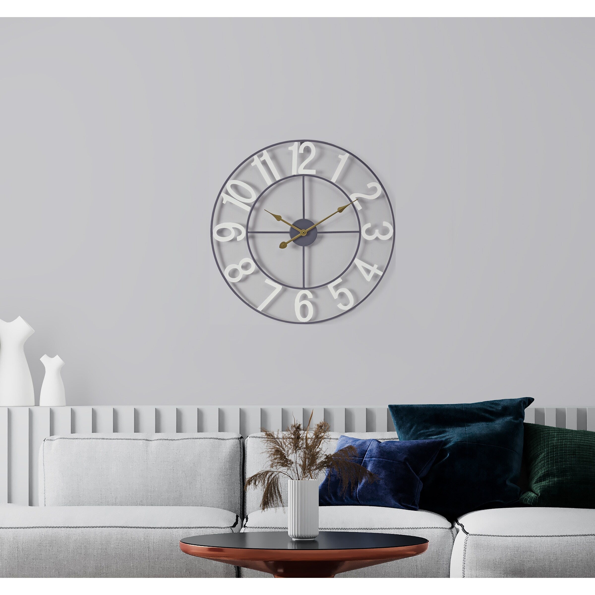 Sorbus Large 16 inch Decorative Round Analog Wall Clock Battery Operated With Numeral Style Design - 16