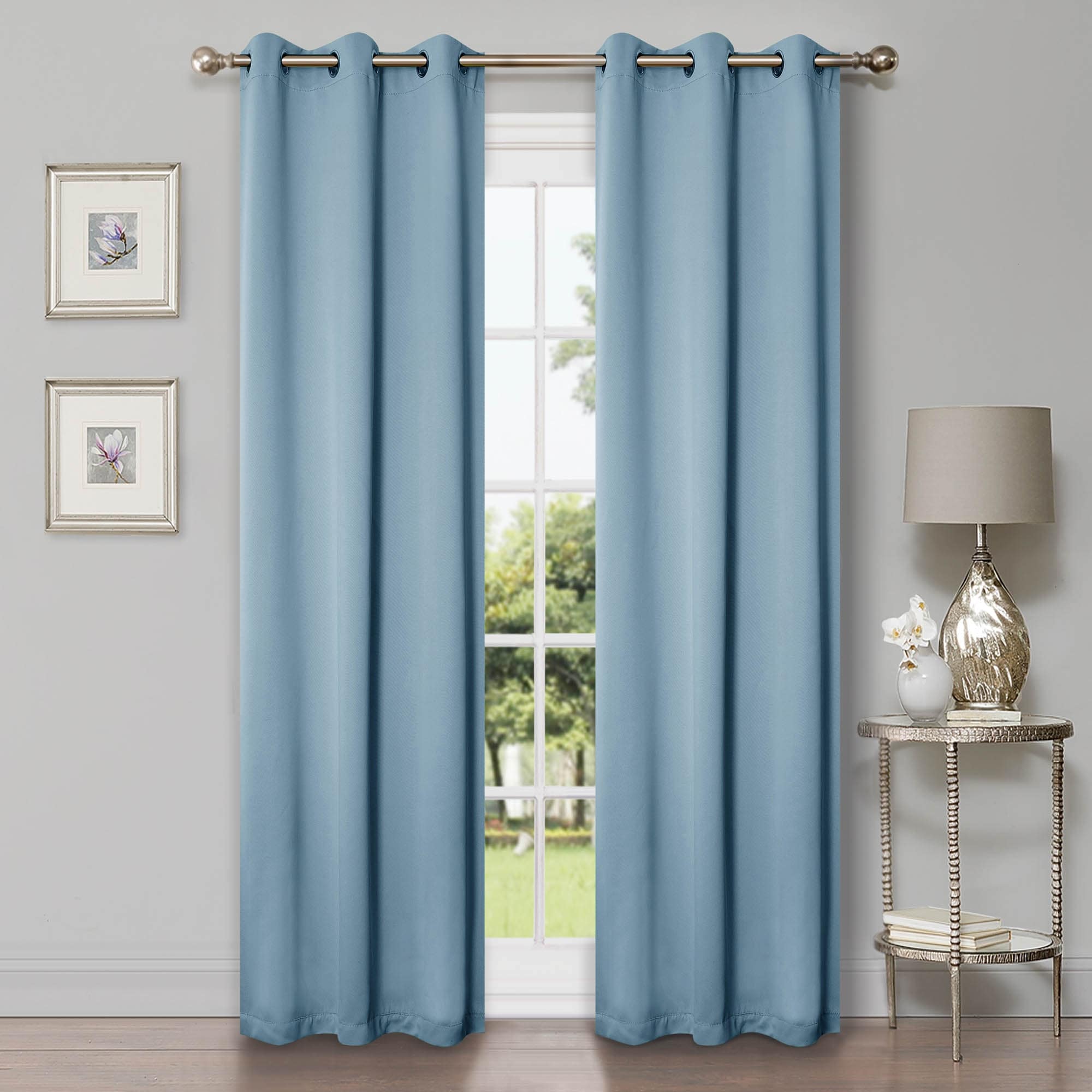 Superior Modern Solid Room Darkening Blackout Curtains, Rod Pocket