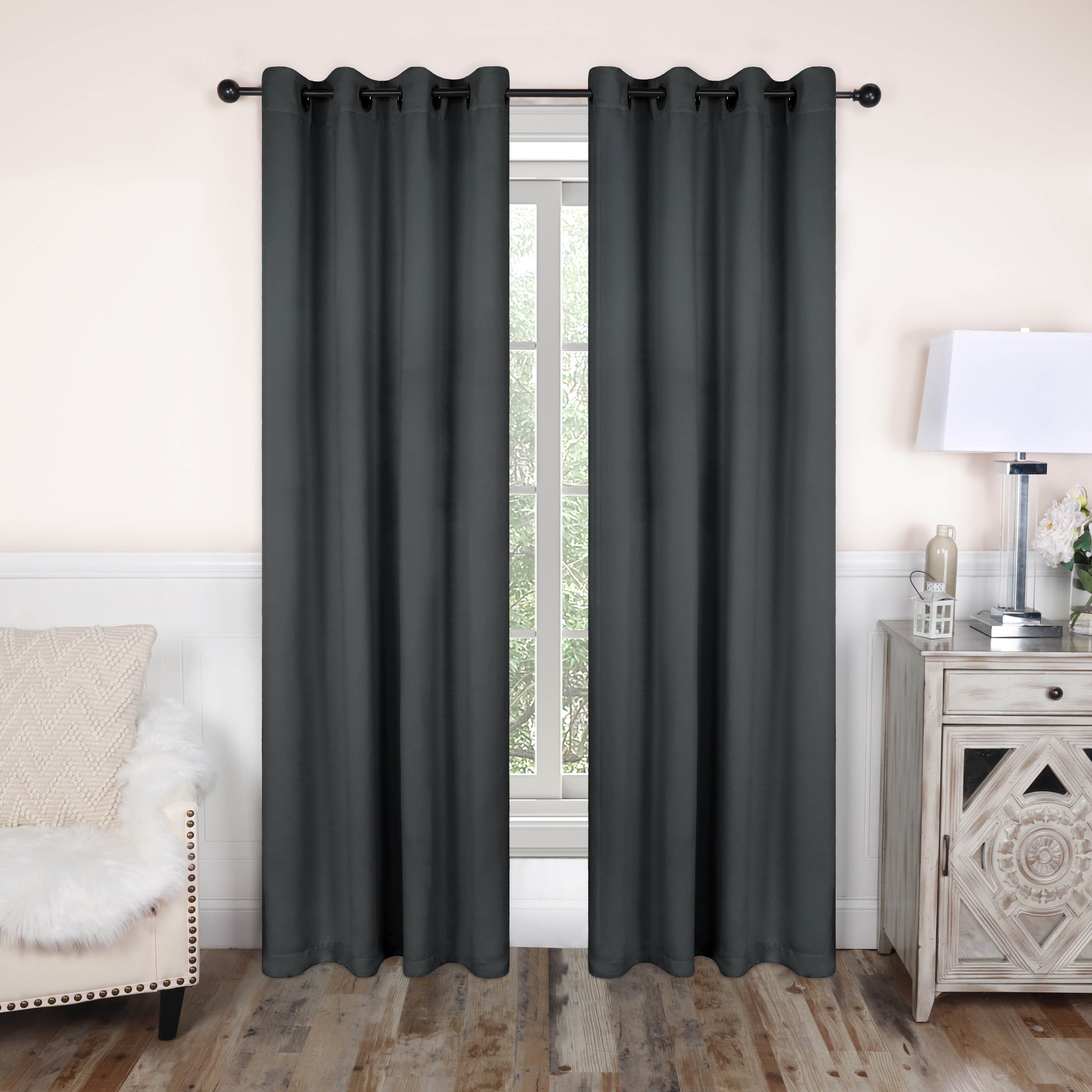 Superior Modern Solid Room Darkening Blackout Curtains, Rod Pocket