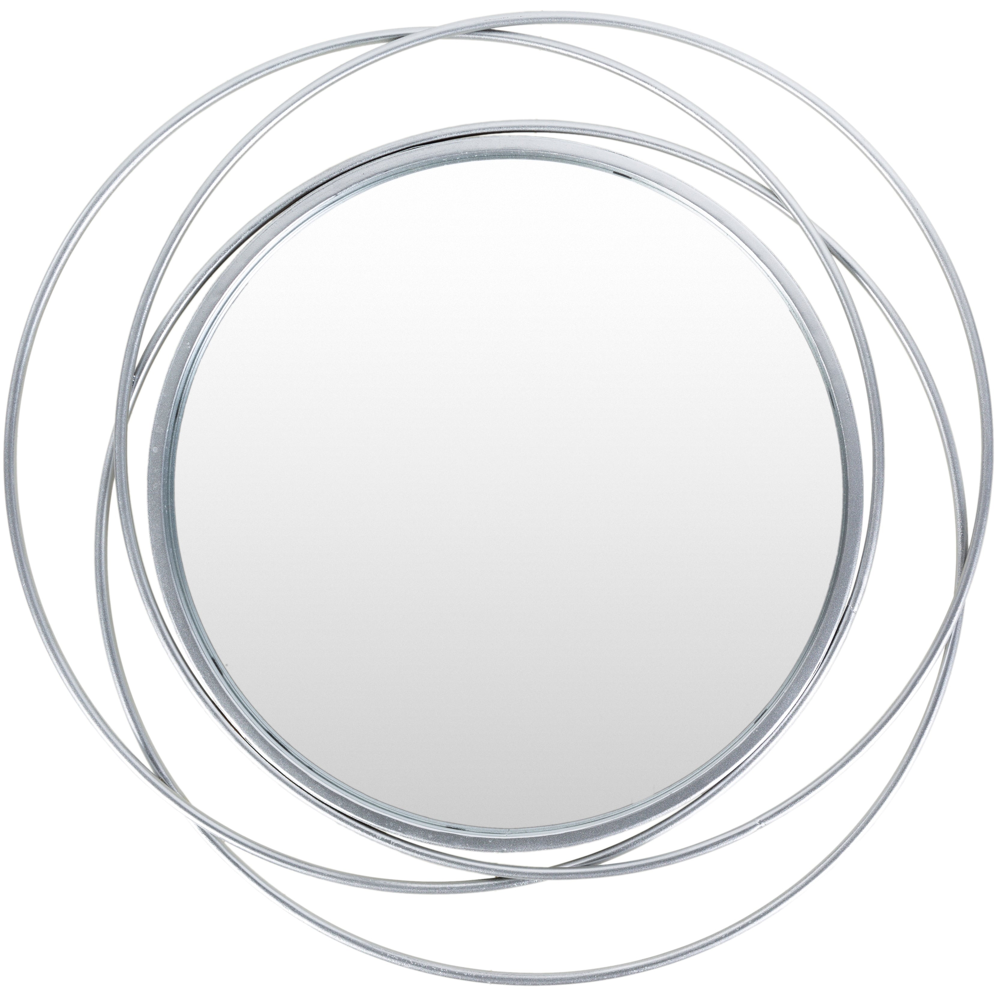 Livabliss Kindra Modern Circles Silver Round Mirror