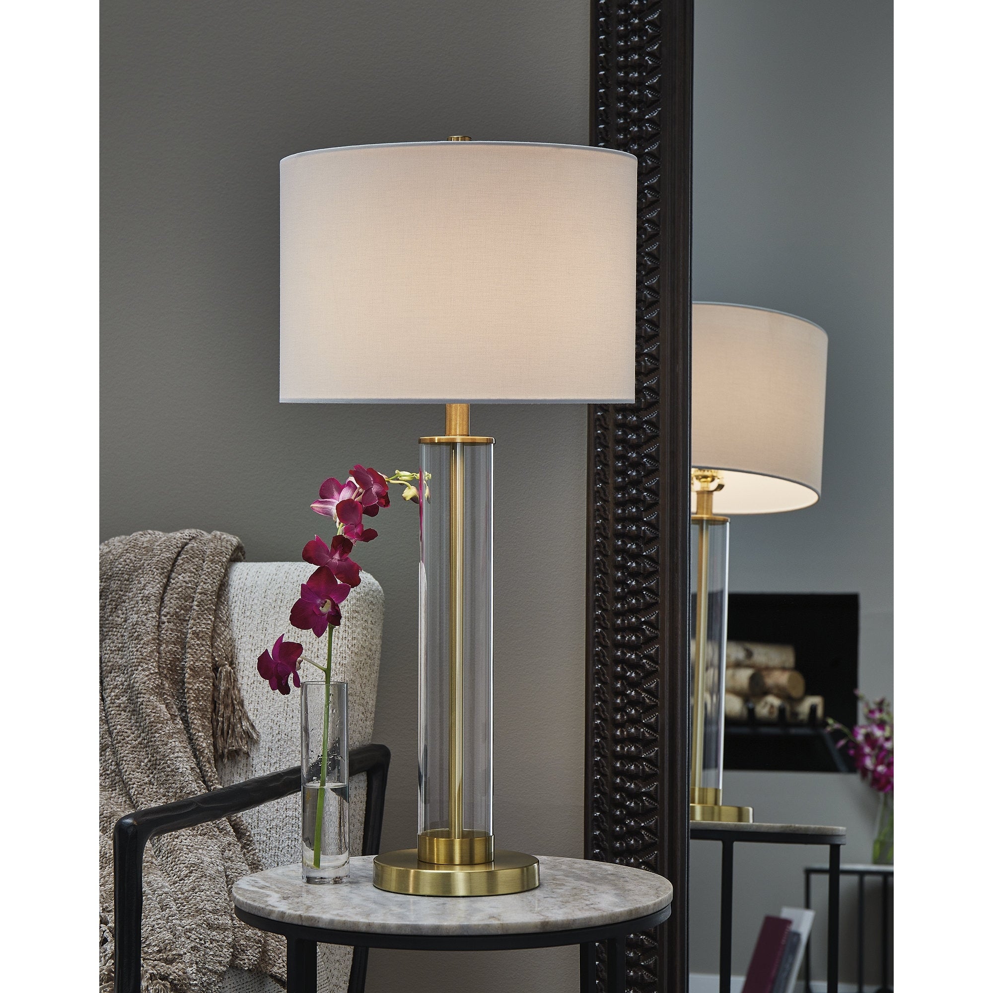 Signature Design by Ashley Orenman Brass Table Lamp (Set of 2) - 14W x 14D x 30H