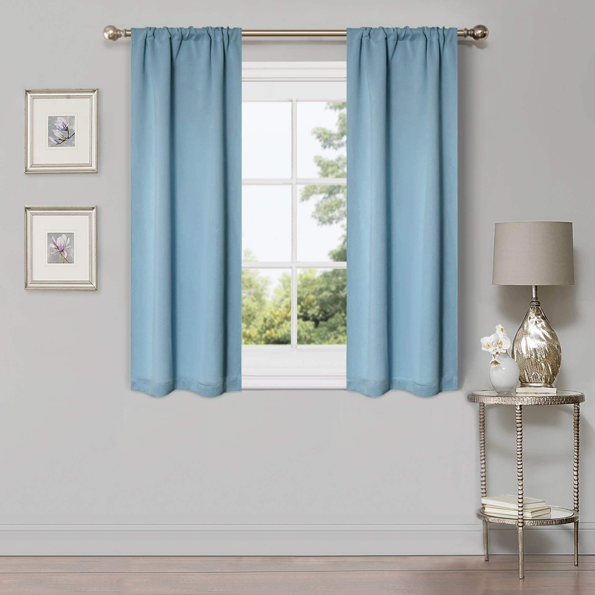 Superior Modern Solid Room Darkening Blackout Curtains, Rod Pocket