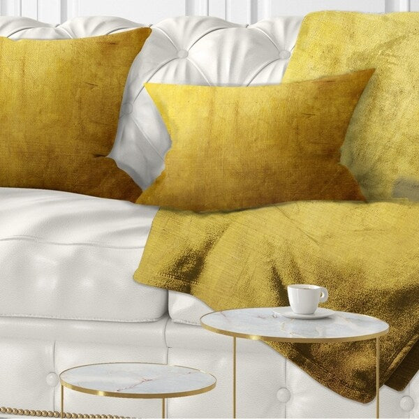 Designart 'Gold Texture' Abstract Throw Pillow