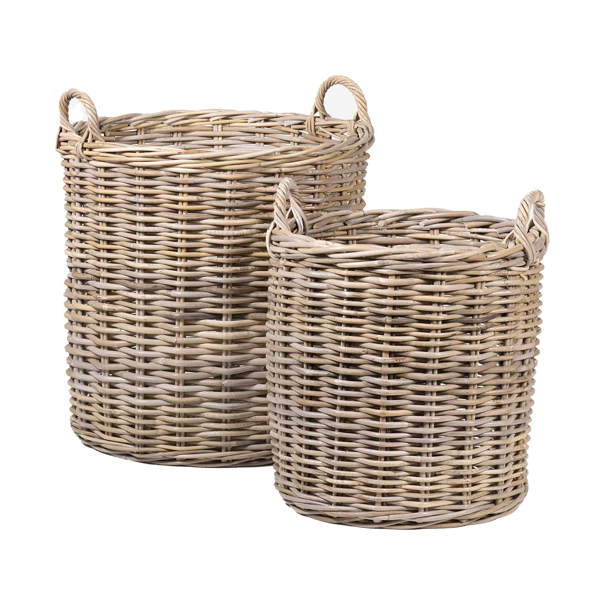 Handmade Natural Rattan Baskets (Set Of 2) by East at Main