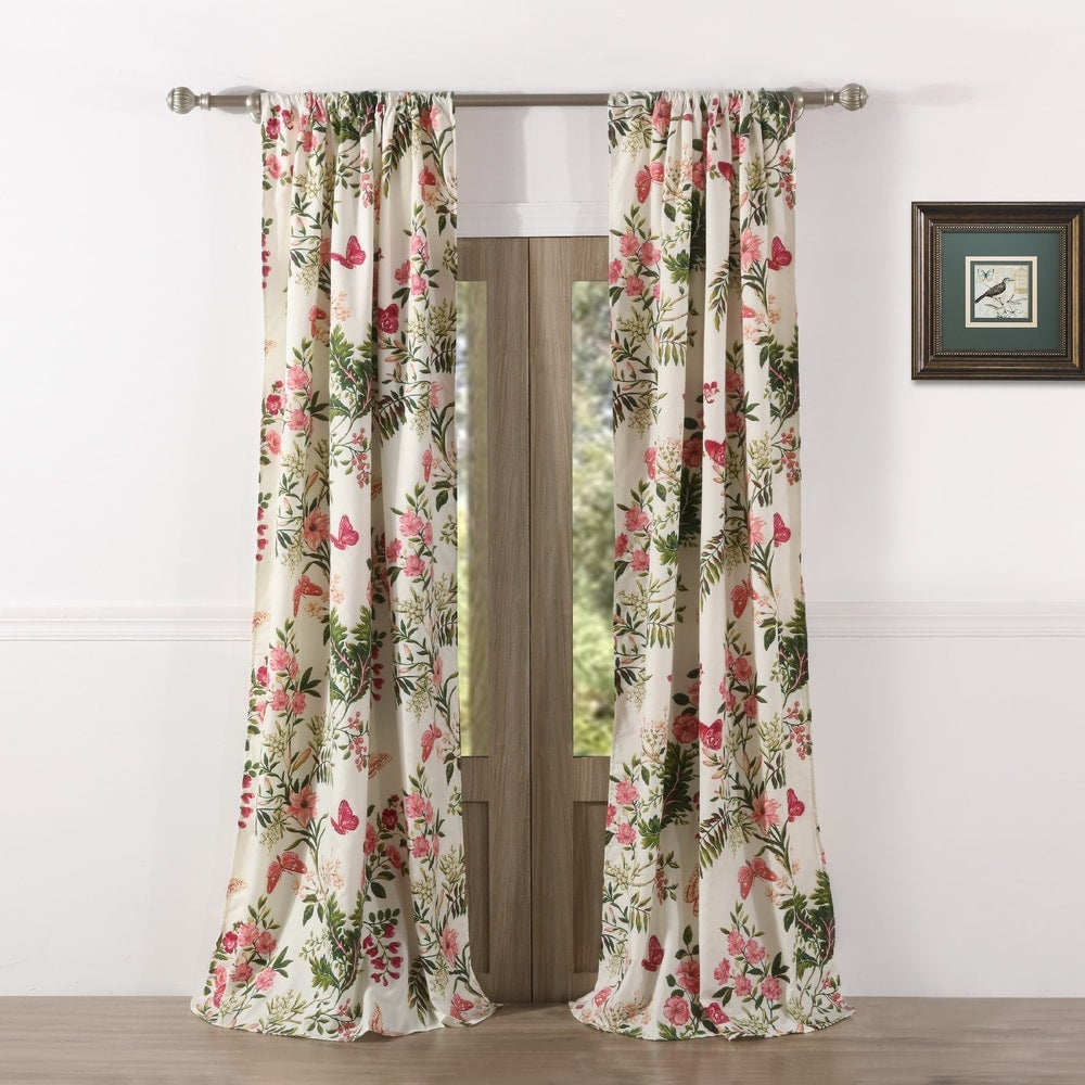 Greenland Home Fashions Butterflies Curtain Panels (Set of 2) - 42 x 84