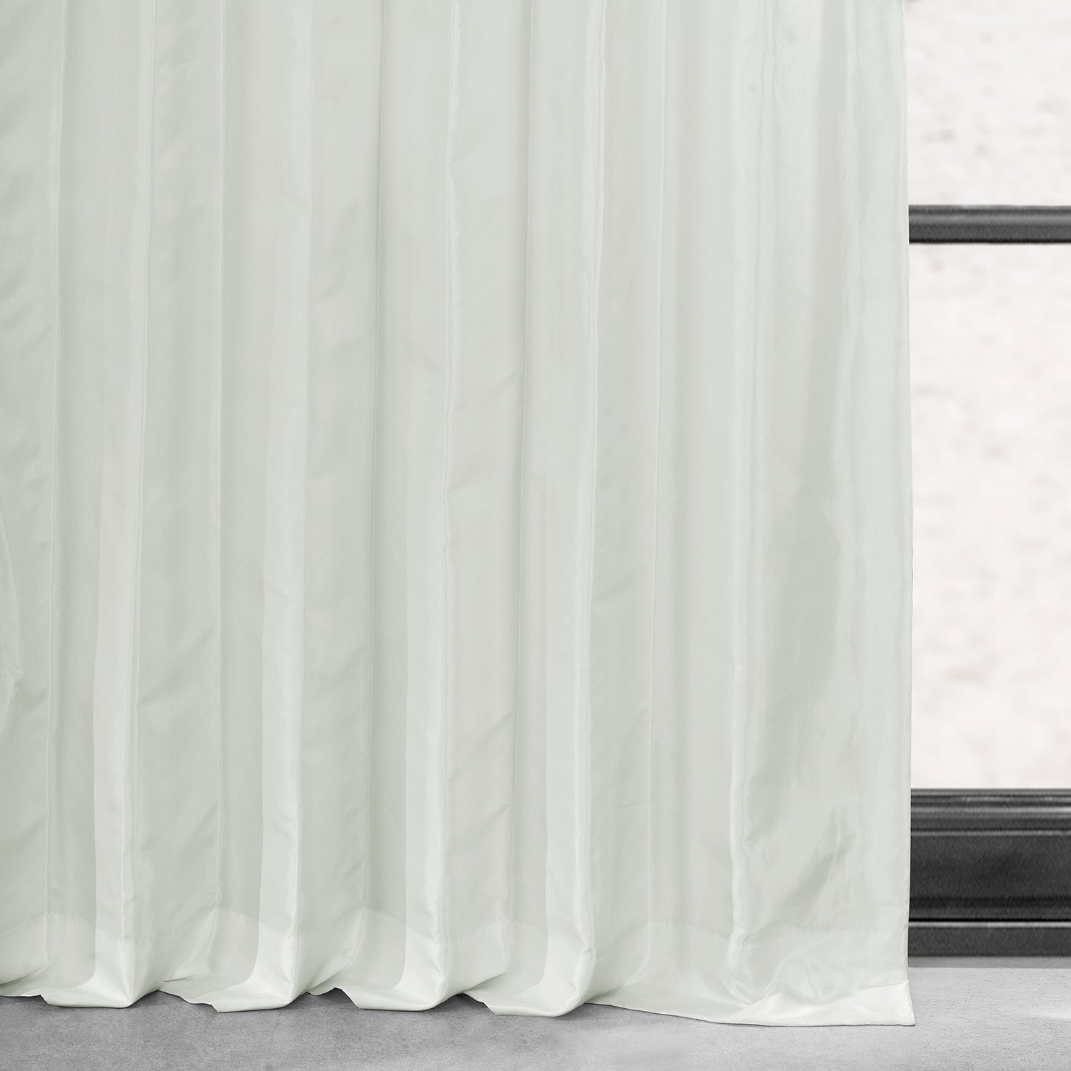 Exclusive Fabric Faux Silk Taffeta Solid Blackout Curtain (1 Panel)