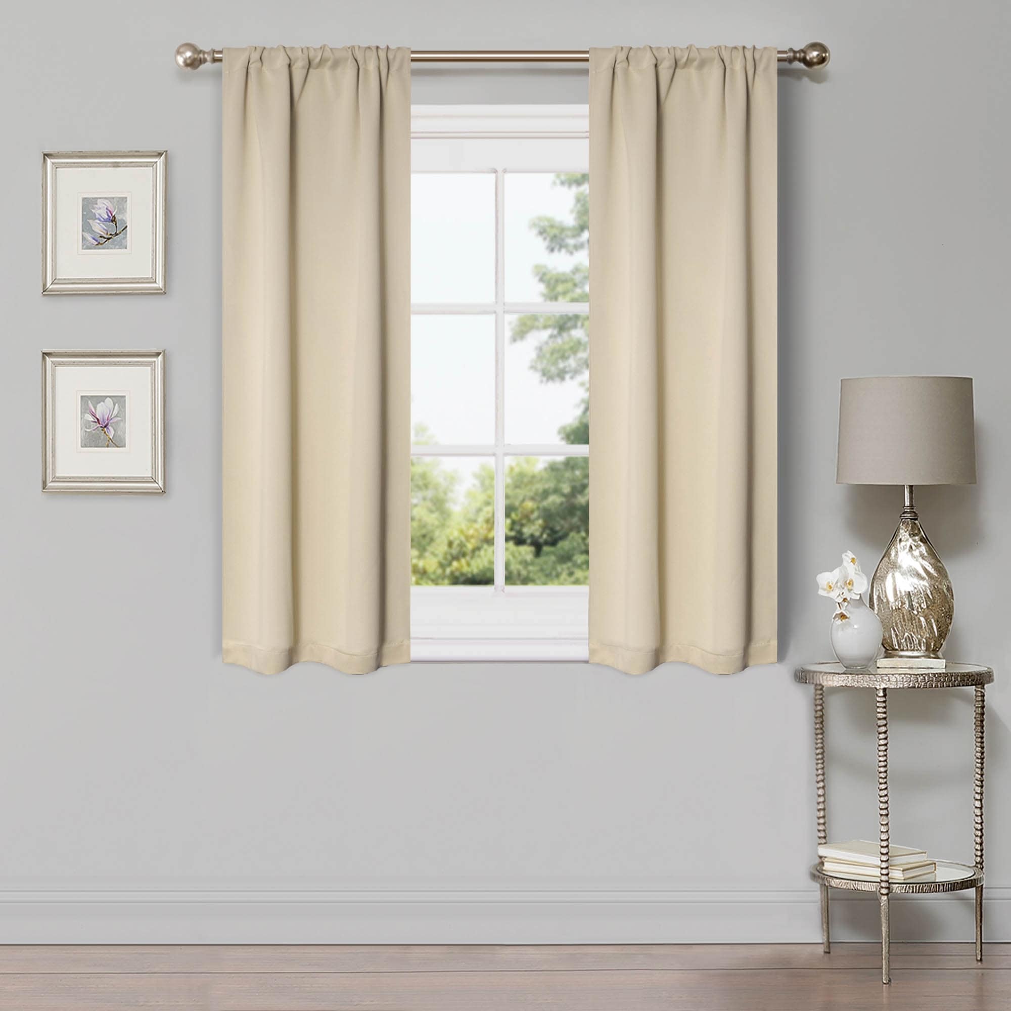 Superior Modern Solid Room Darkening Blackout Curtains, Rod Pocket