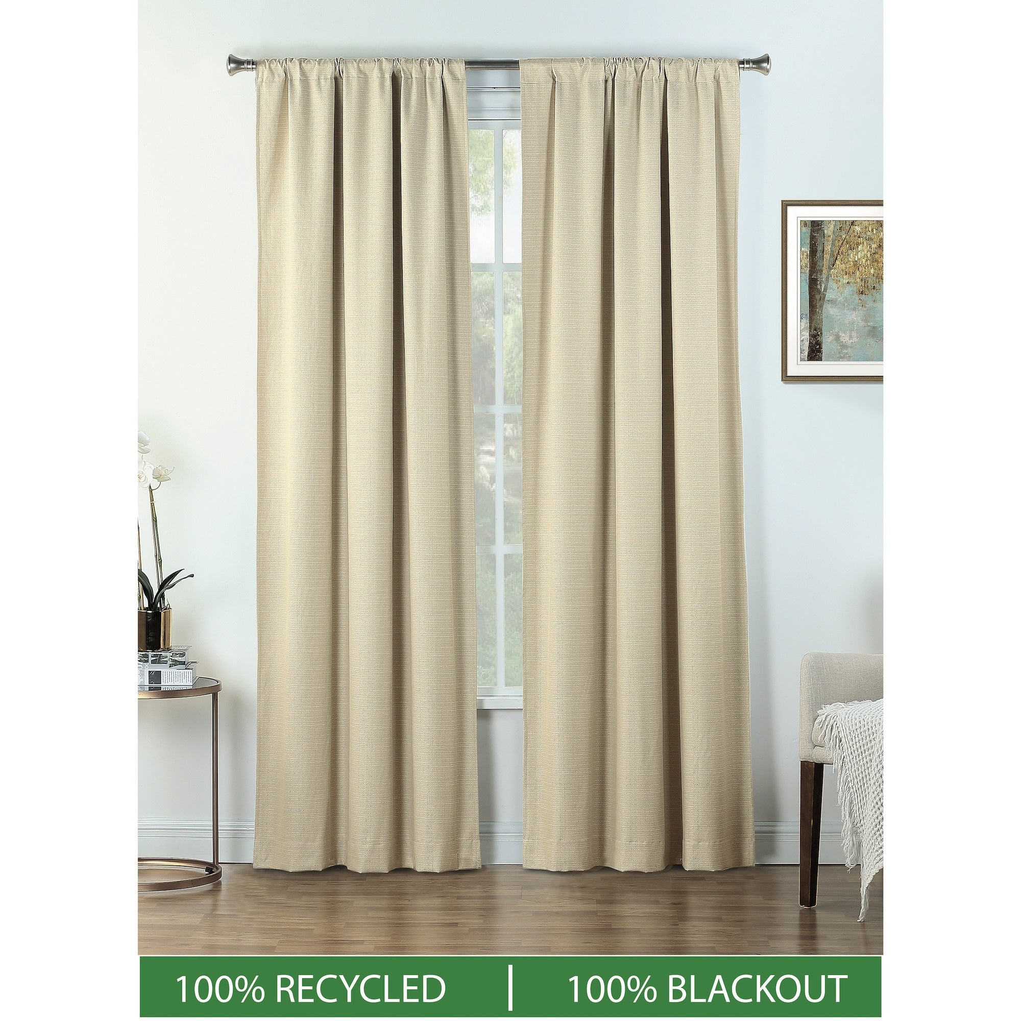 B.Smith Recycled Textured Total Blackout Curtain, 2 Panels