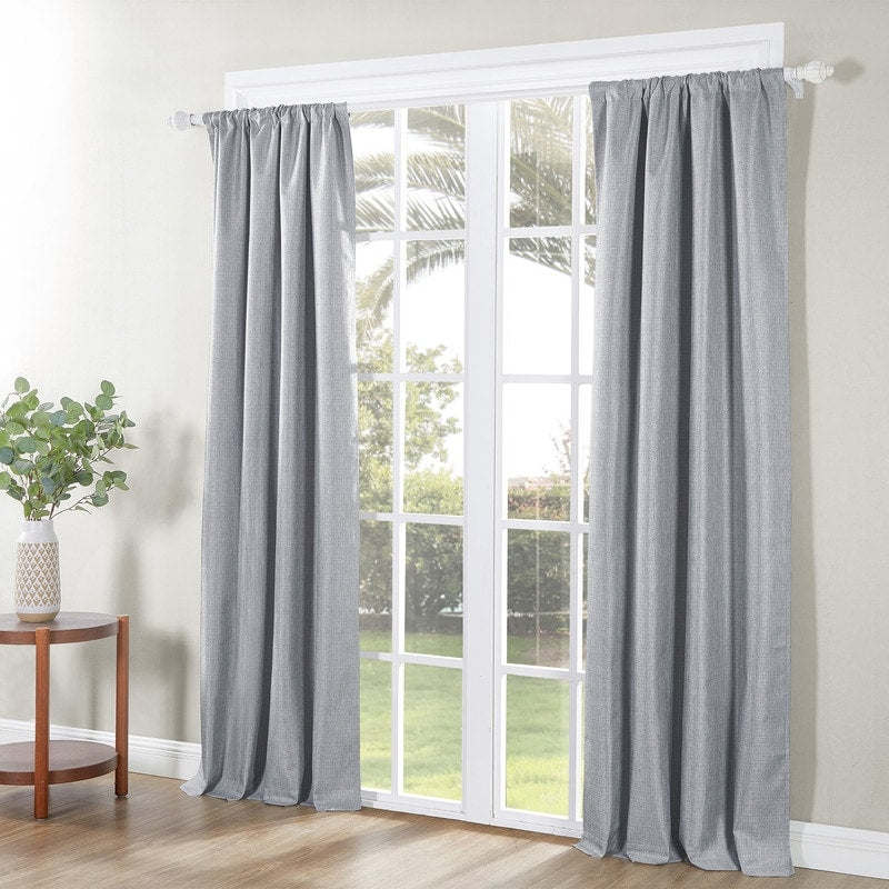 B.Smith Recycled Textured Total Blackout Curtain, 2 Panels