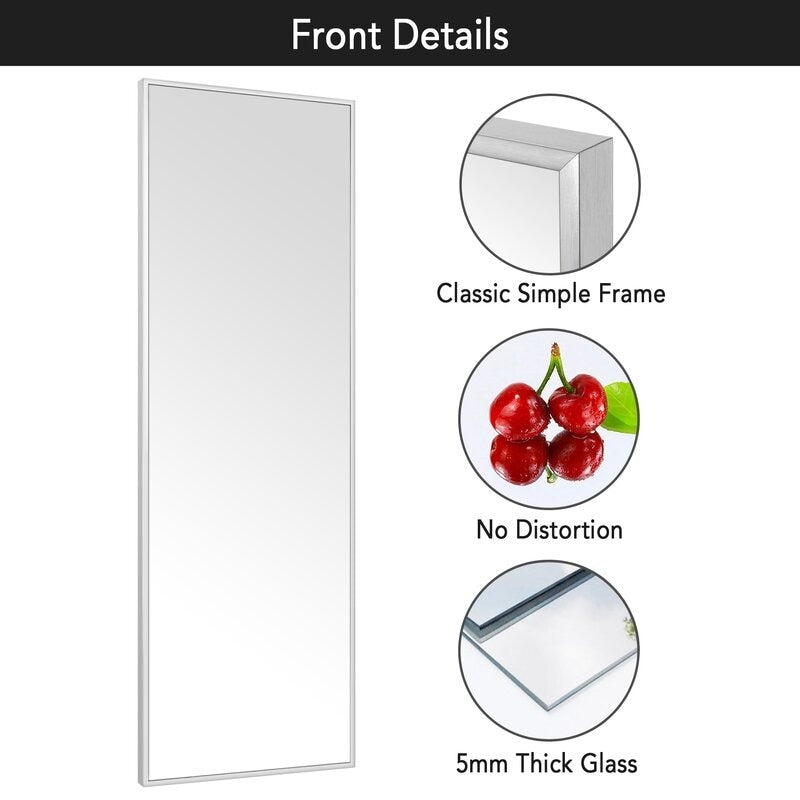 Aluminum Alloy Matte Frame Floor Mirror Dressing Hanging Mirror