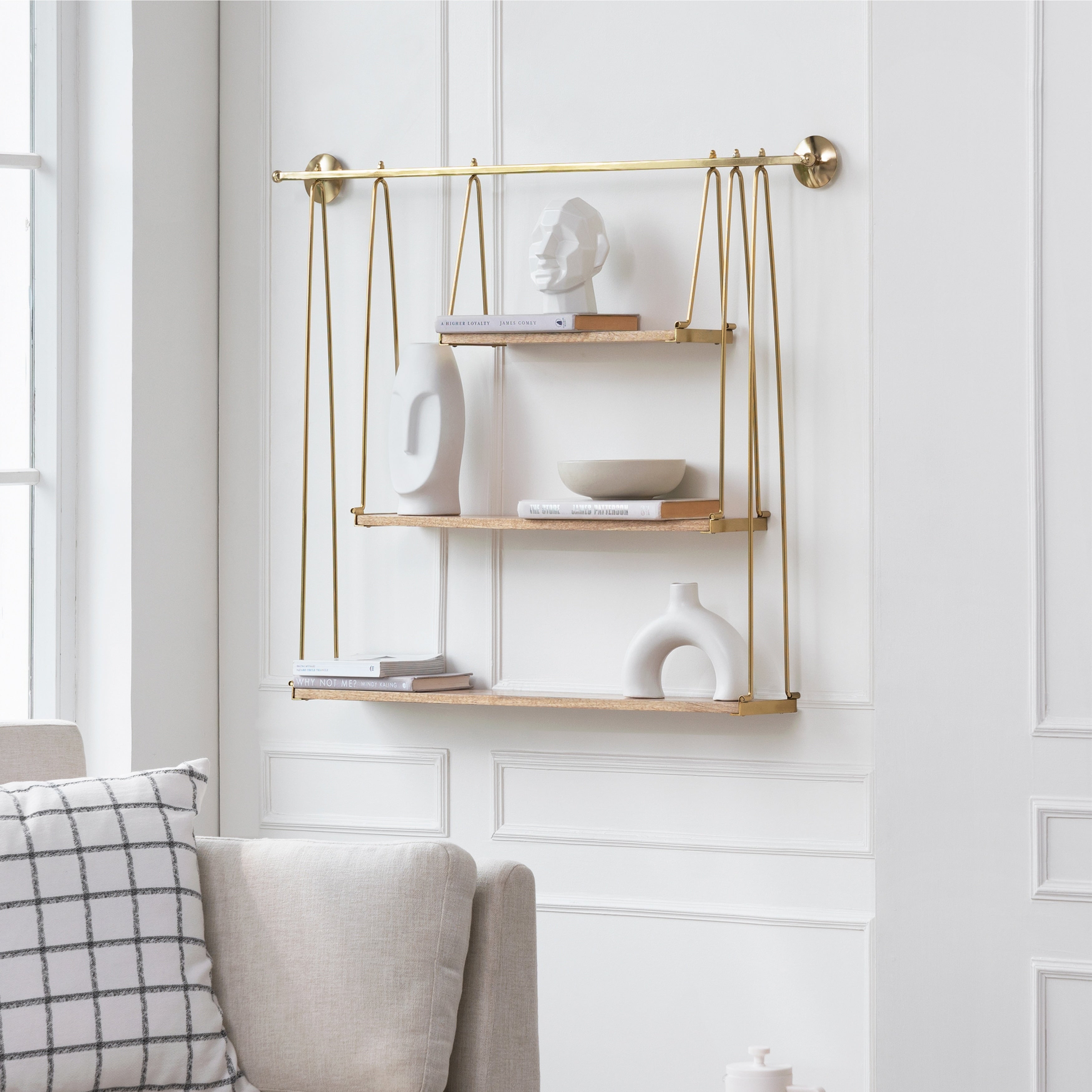 MH London Luna Three Tier Suspended Wall Shelf