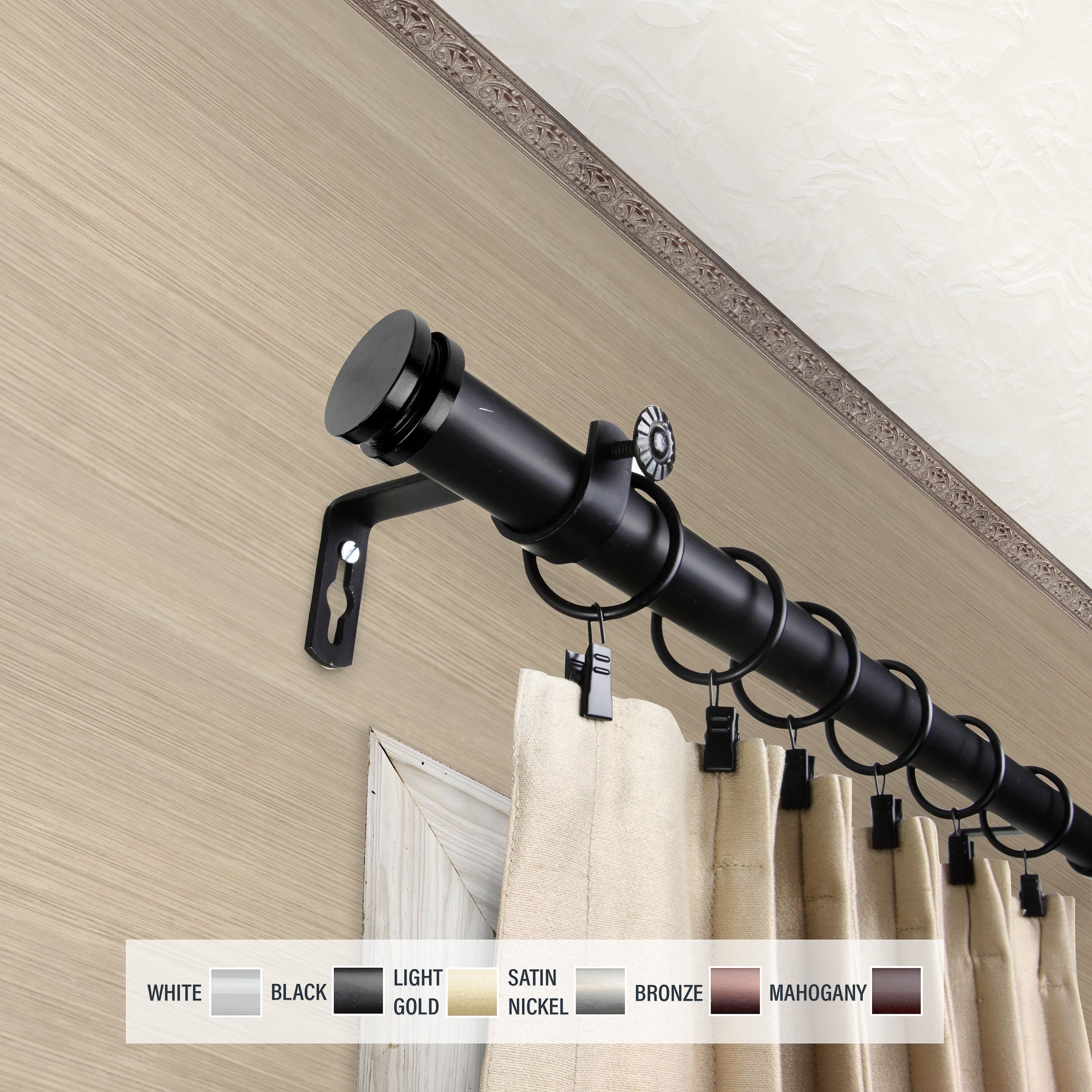 InStyleDesign Pita 1 inch Diameter Adjustable Curtain Rod