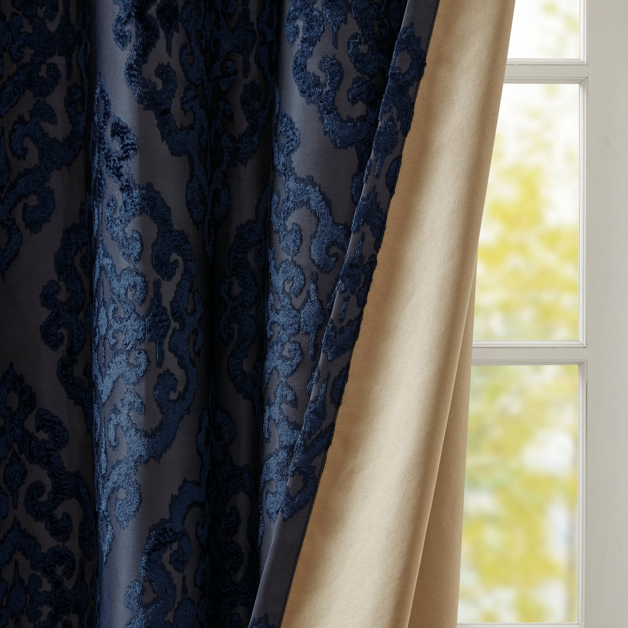 SunSmart Mirage Knitted Jacquard Total Blackout Grommet Window Curtain Panel