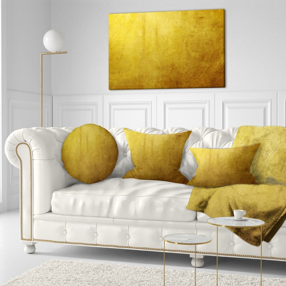 Designart 'Gold Texture' Abstract Throw Pillow