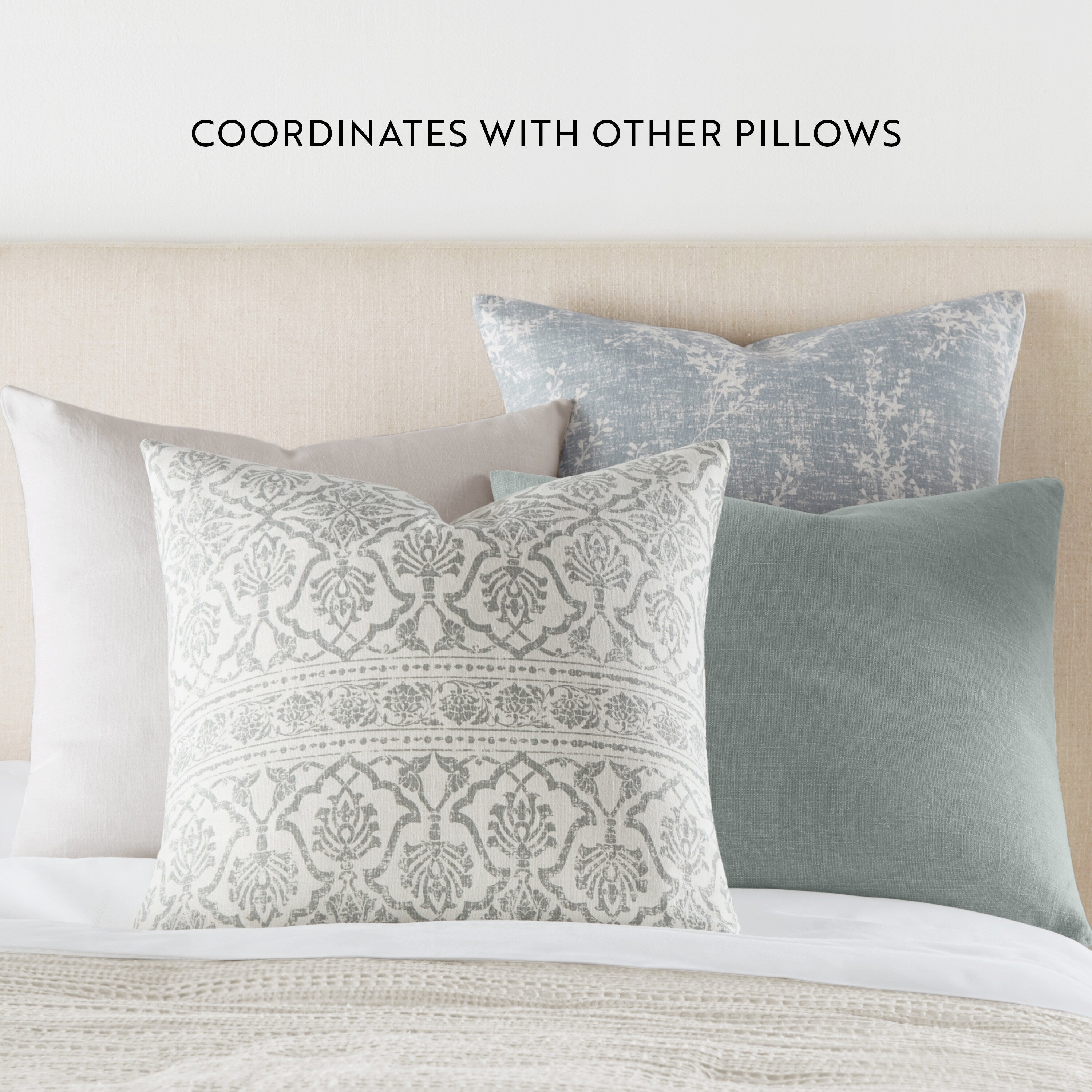 Elegant Patterns Cotton Decor Throw Pillow in Willow