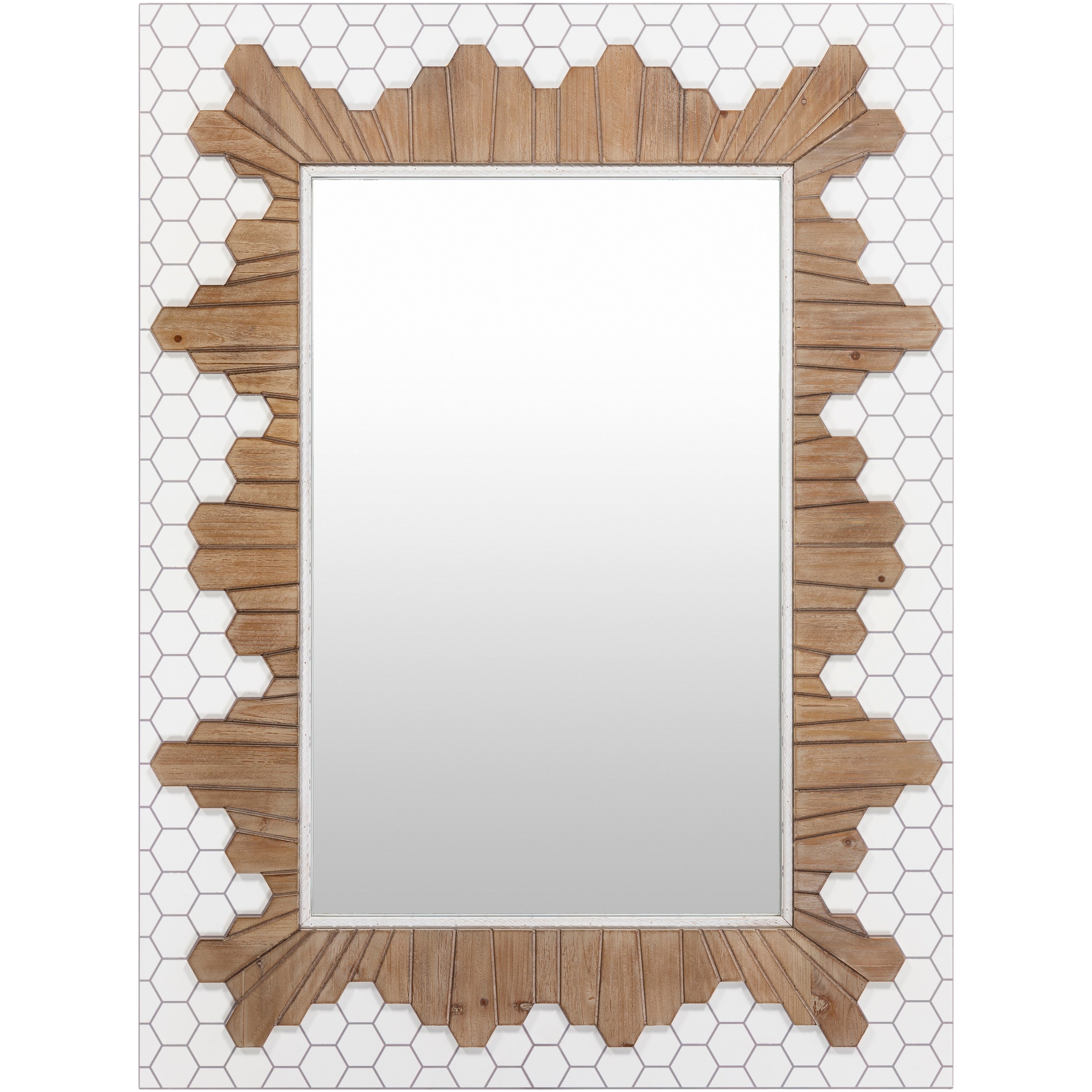 Mazie Modern Wood Mosaic Mirror - 40H x 30W x 1.8D