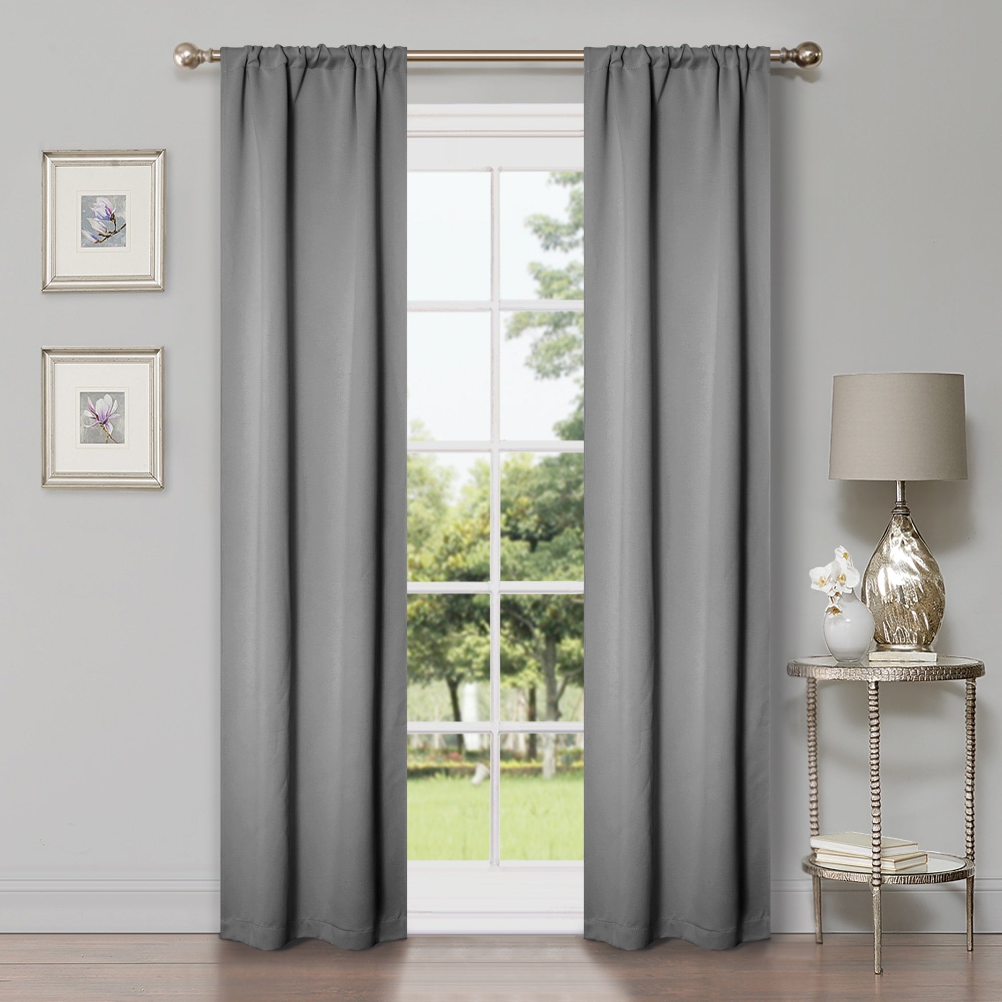 Superior Modern Solid Room Darkening Blackout Curtains, Rod Pocket