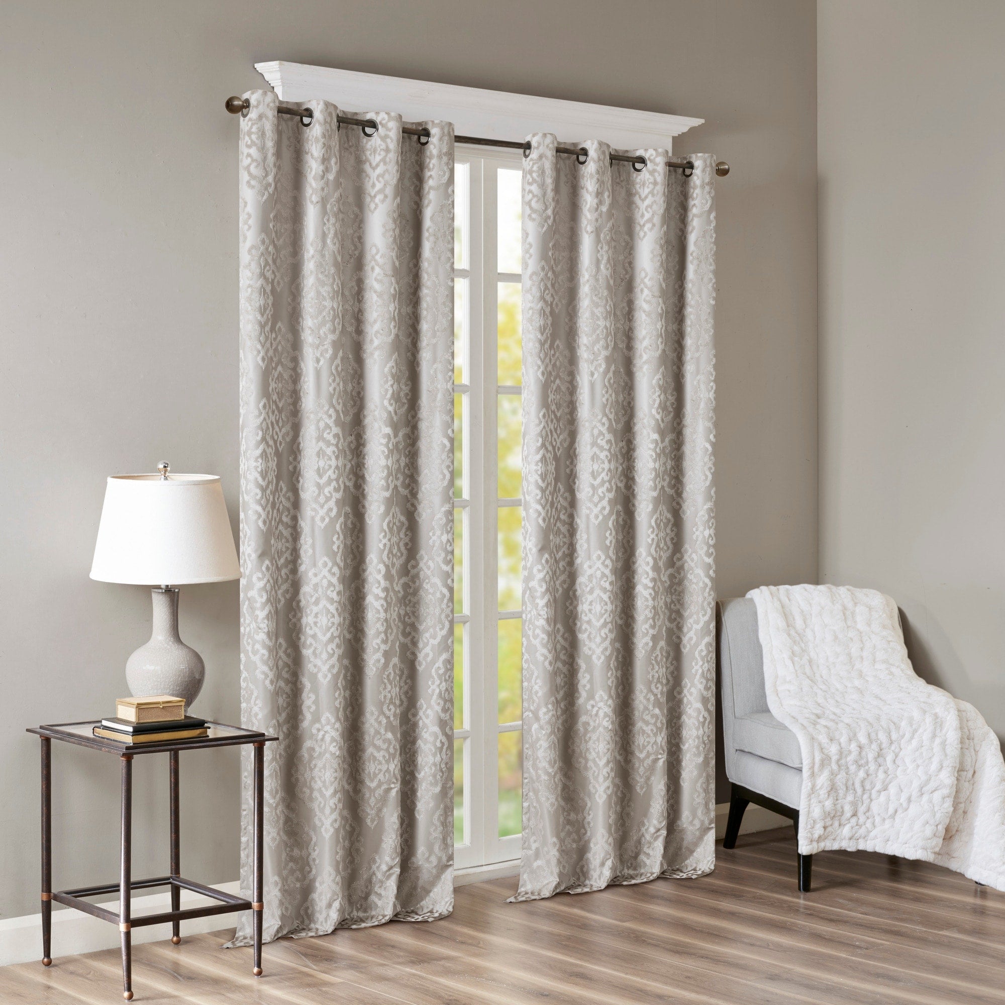 SunSmart Mirage Knitted Jacquard Total Blackout Grommet Window Curtain Panel