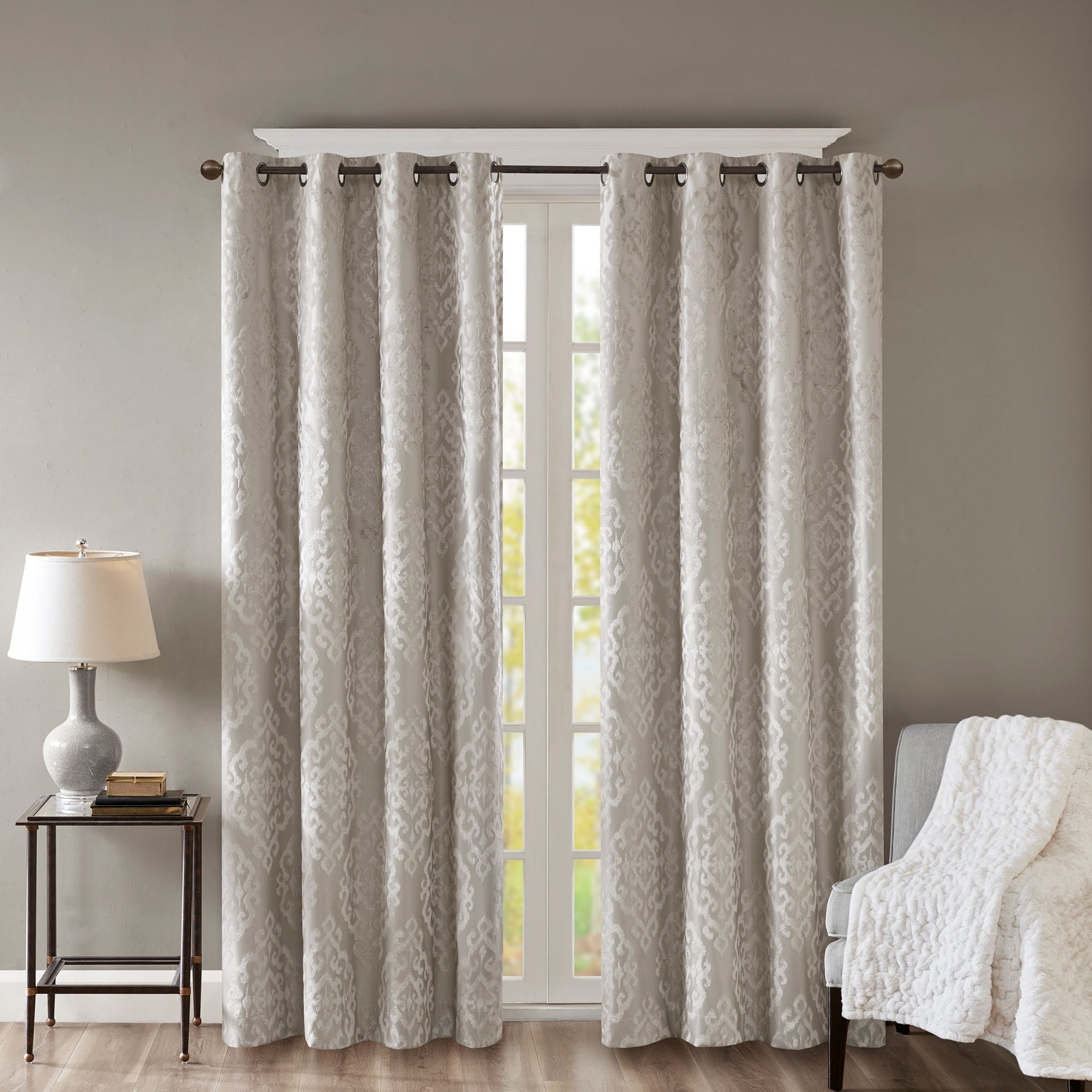 SunSmart Mirage Knitted Jacquard Total Blackout Grommet Window Curtain Panel