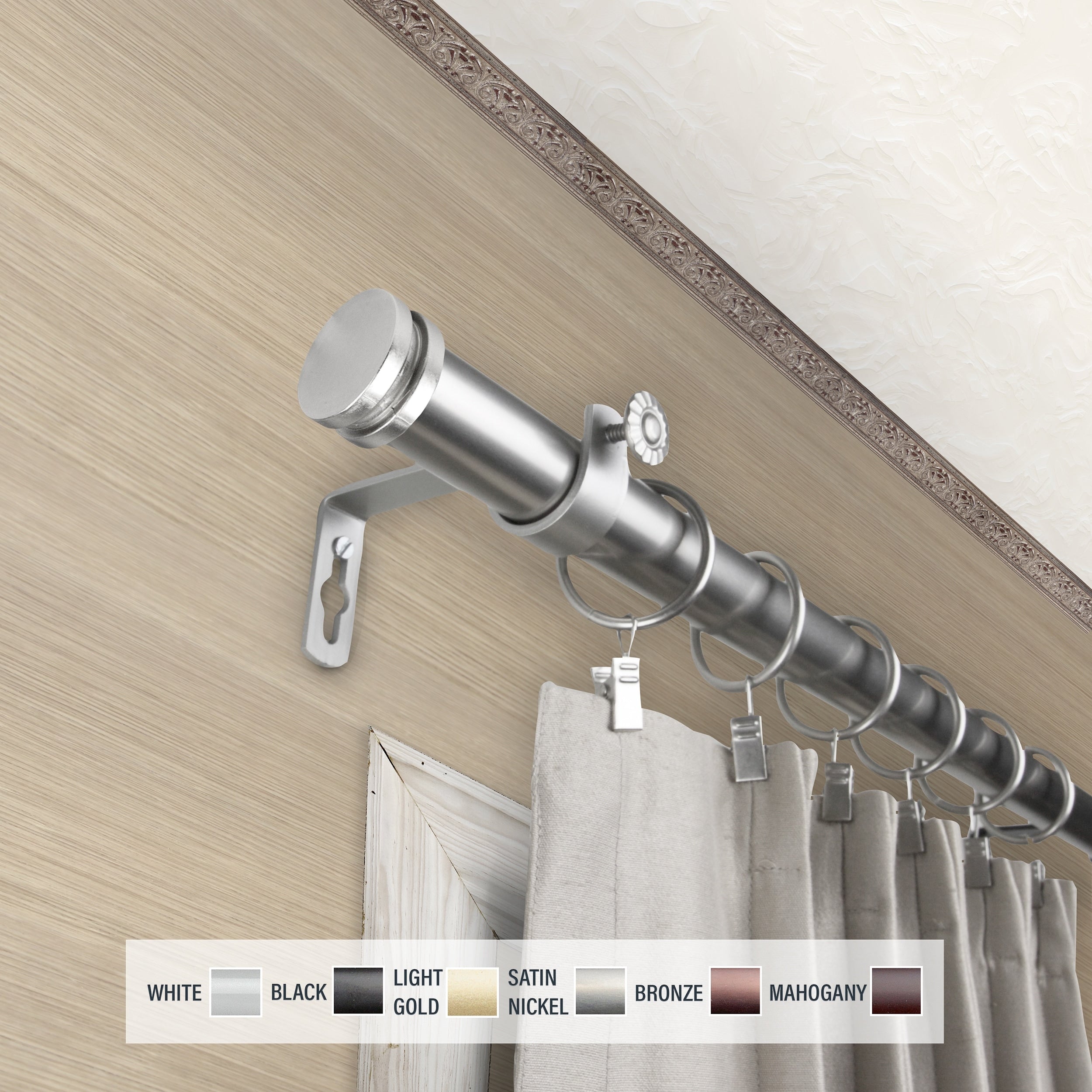 InStyleDesign Pita 1 inch Diameter Adjustable Curtain Rod