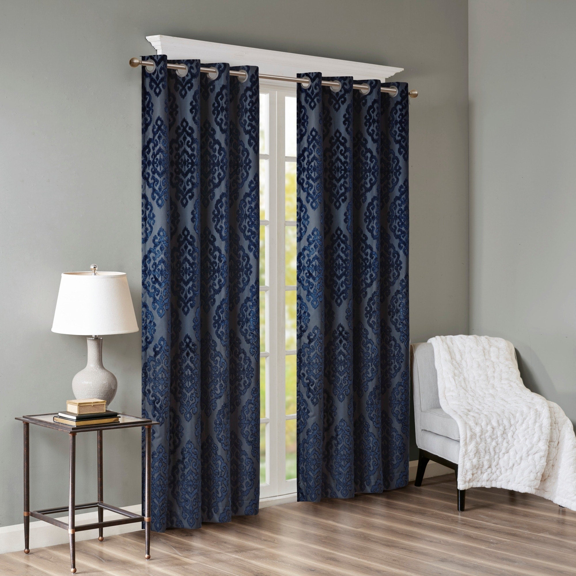 SunSmart Mirage Knitted Jacquard Total Blackout Grommet Window Curtain Panel